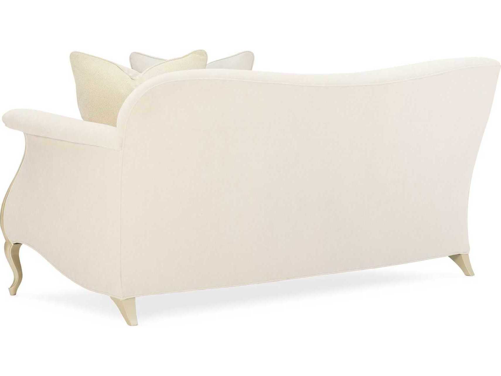 Caracole Classic Two to Tango Right Arm Facing Tufted Pearl White Upholstered Loveseat