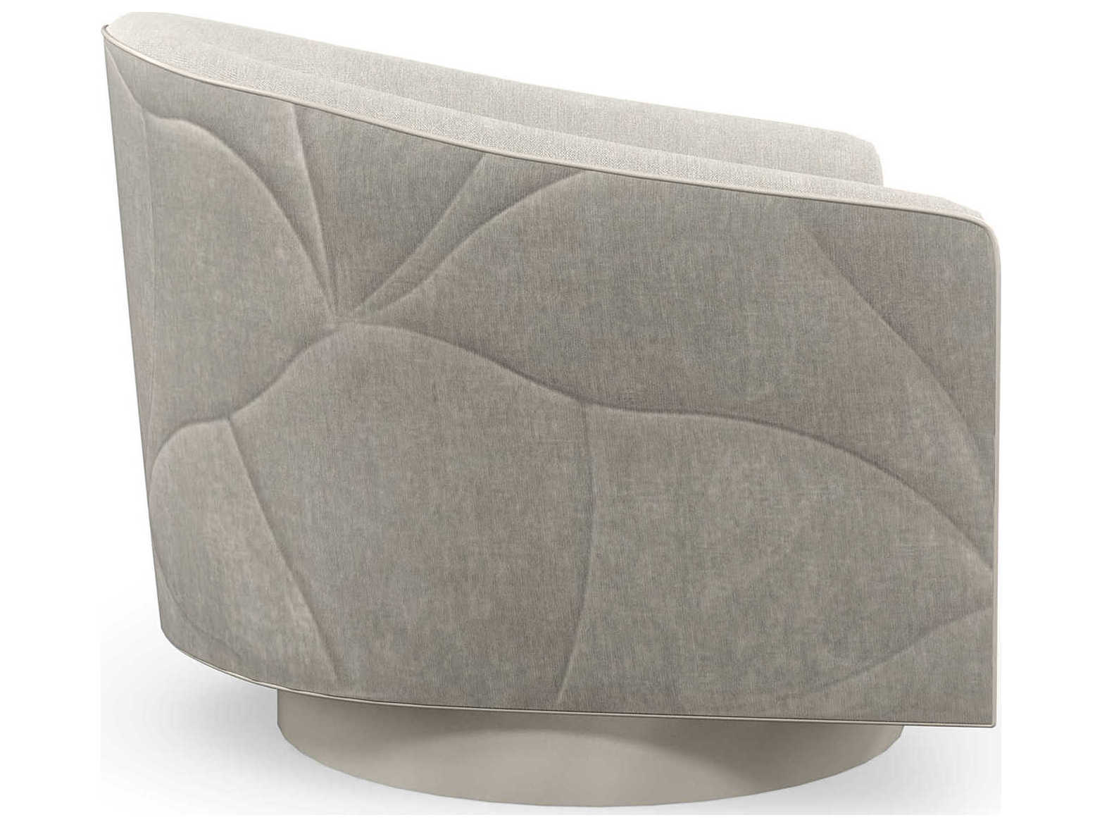Caracole Classic Fanciful Swivel Gray Fabric Accent Chair