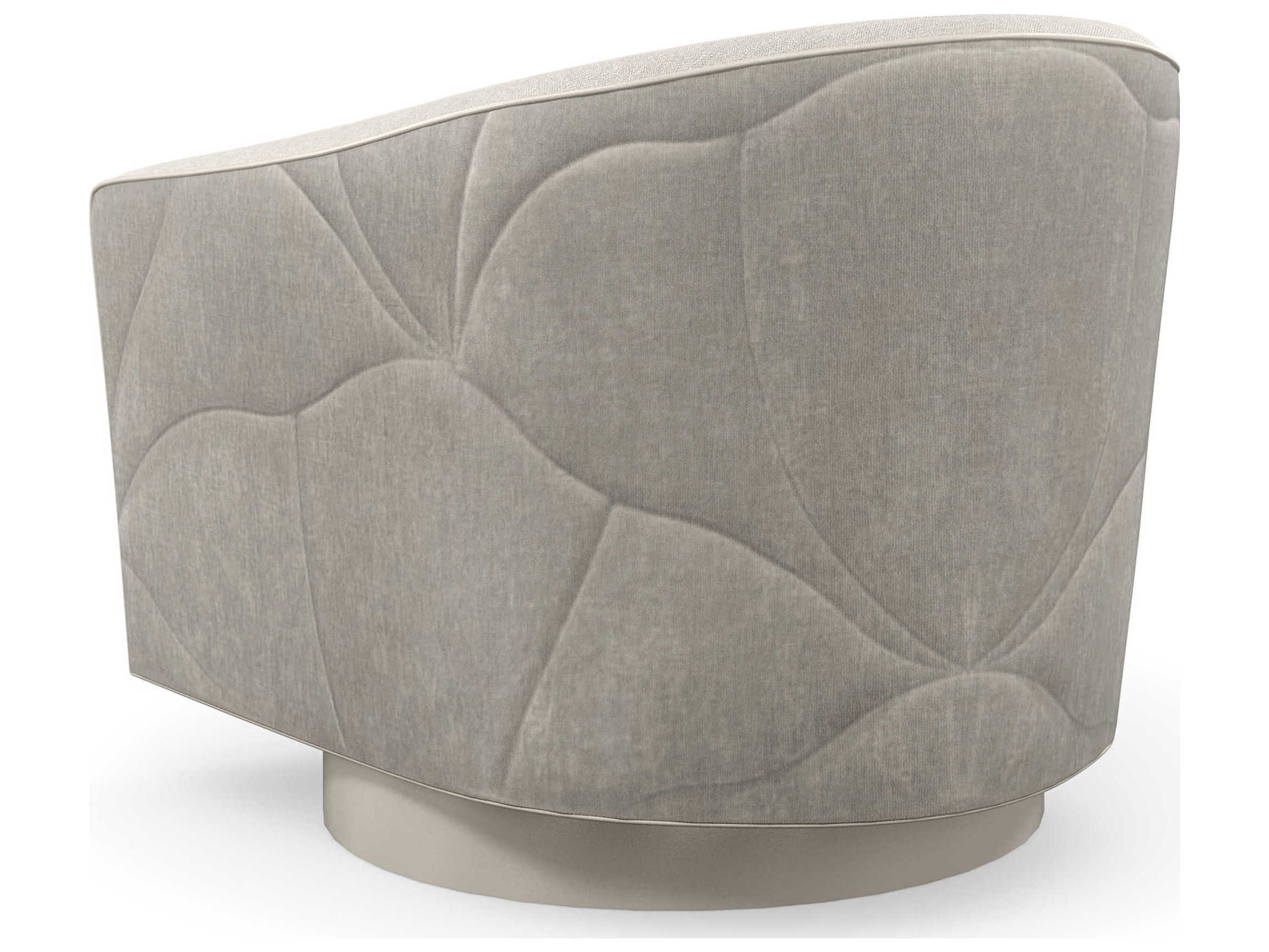 Caracole Classic Fanciful Swivel Gray Fabric Accent Chair