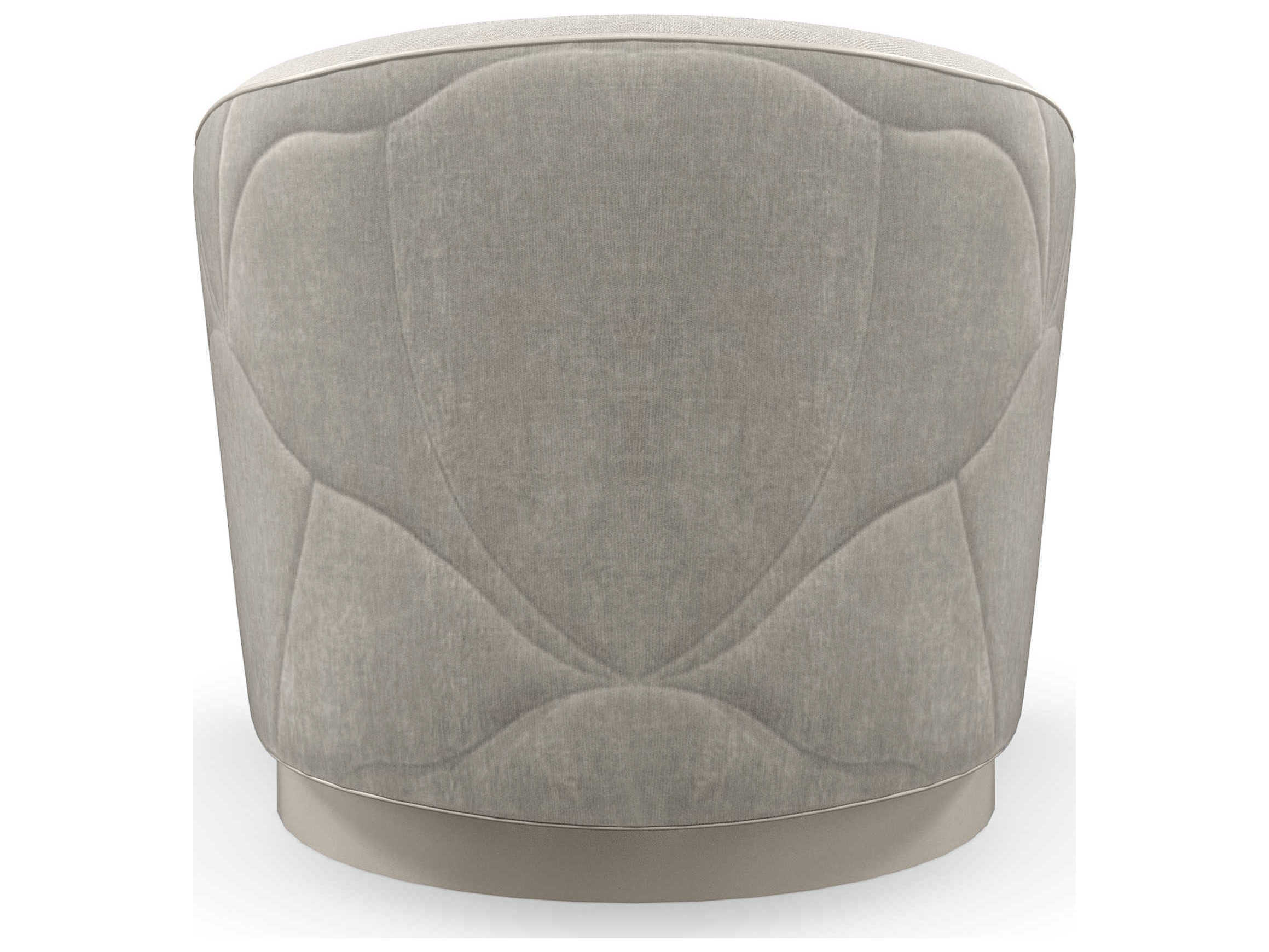 Caracole Classic Fanciful Swivel Gray Fabric Accent Chair