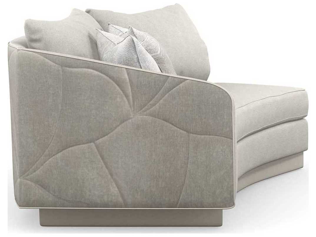 Caracole Classic Fanciful Left Arm Facing Gray Upholstered Loveseat