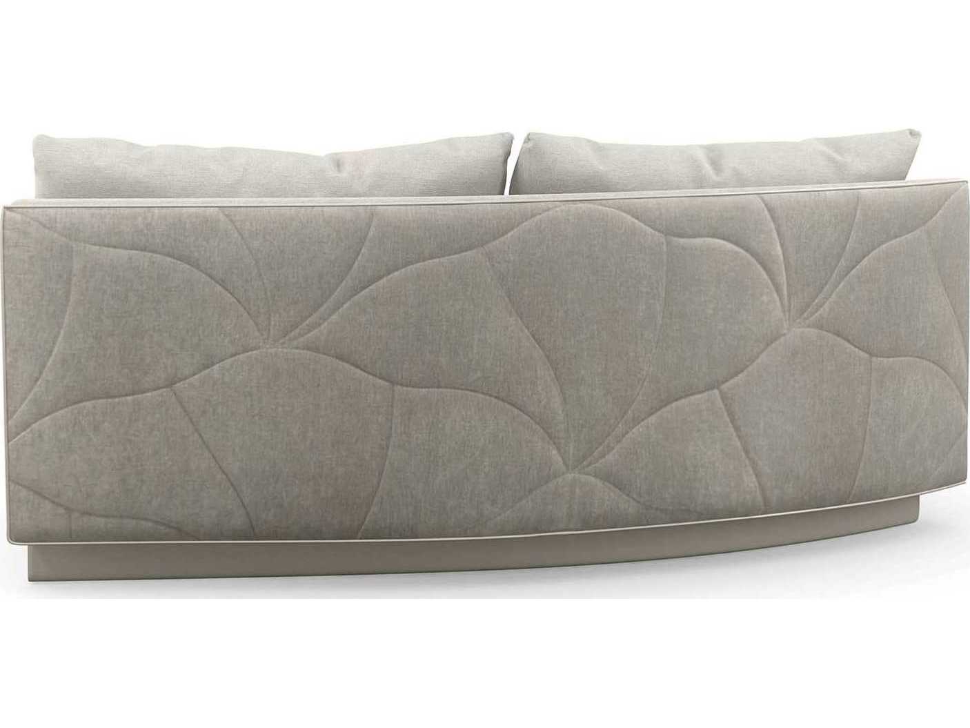 Caracole Classic Fanciful Left Arm Facing Gray Upholstered Loveseat