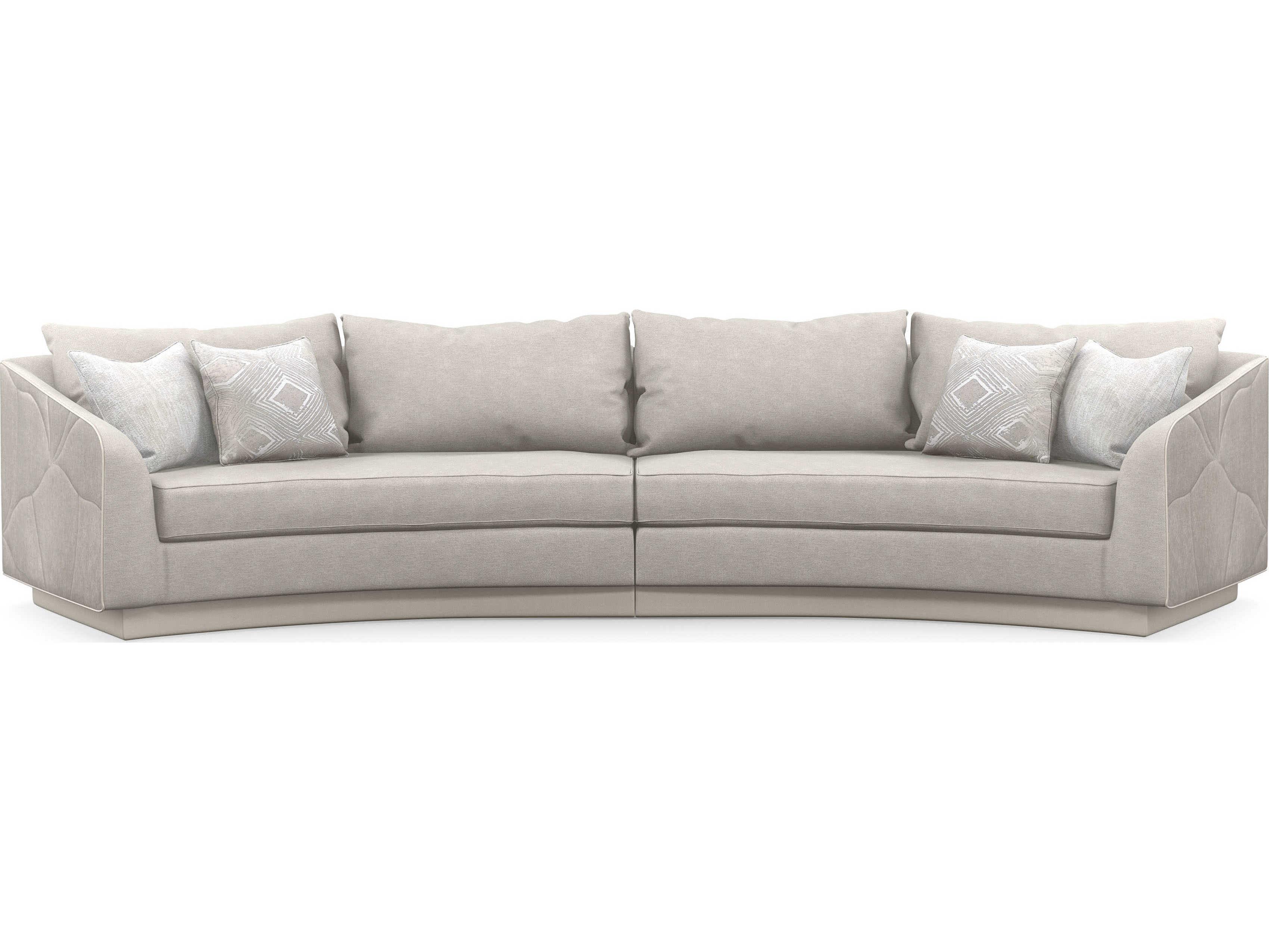 Caracole Classic Fanciful Left Arm Facing Gray Upholstered Loveseat