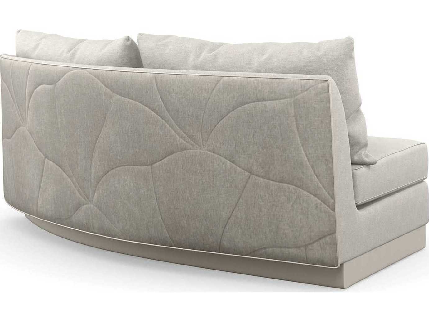 Caracole Classic Fanciful Right Arm Facing Gray Upholstered Loveseat