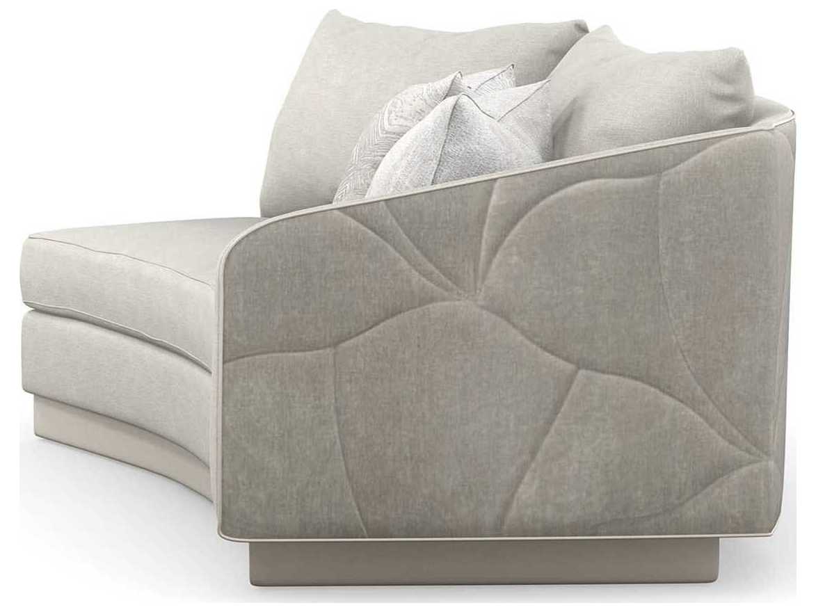 Caracole Classic Fanciful Right Arm Facing Gray Upholstered Loveseat