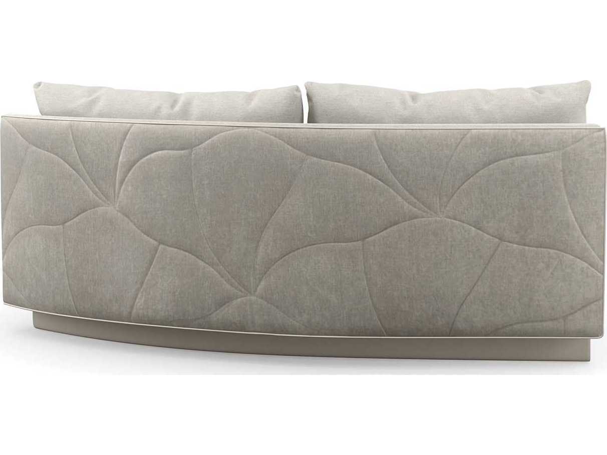 Caracole Classic Fanciful Right Arm Facing Gray Upholstered Loveseat