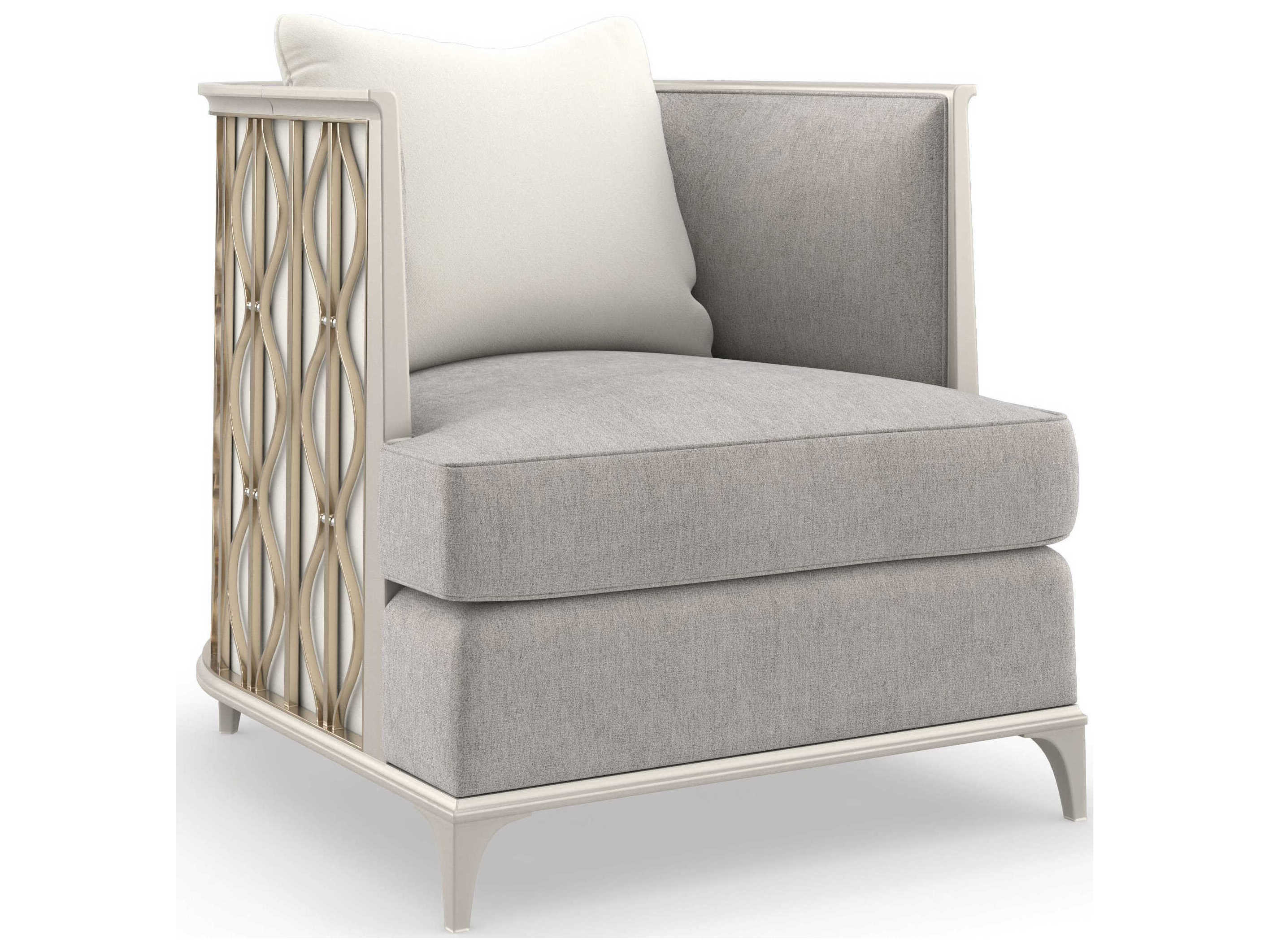 Caracole Upholstery Back in Style Gold Fabric Accent Chair