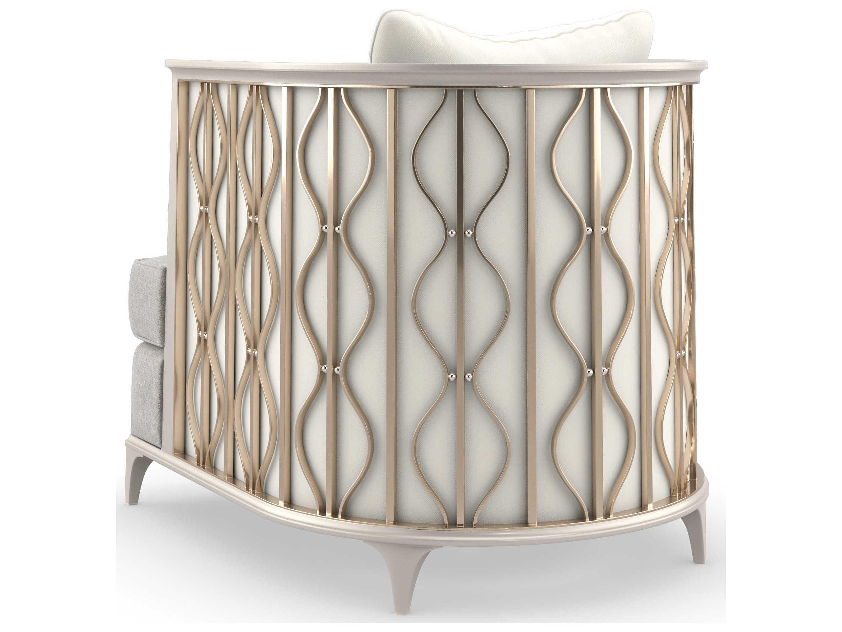 Caracole Upholstery Back in Style Gold Fabric Accent Chair