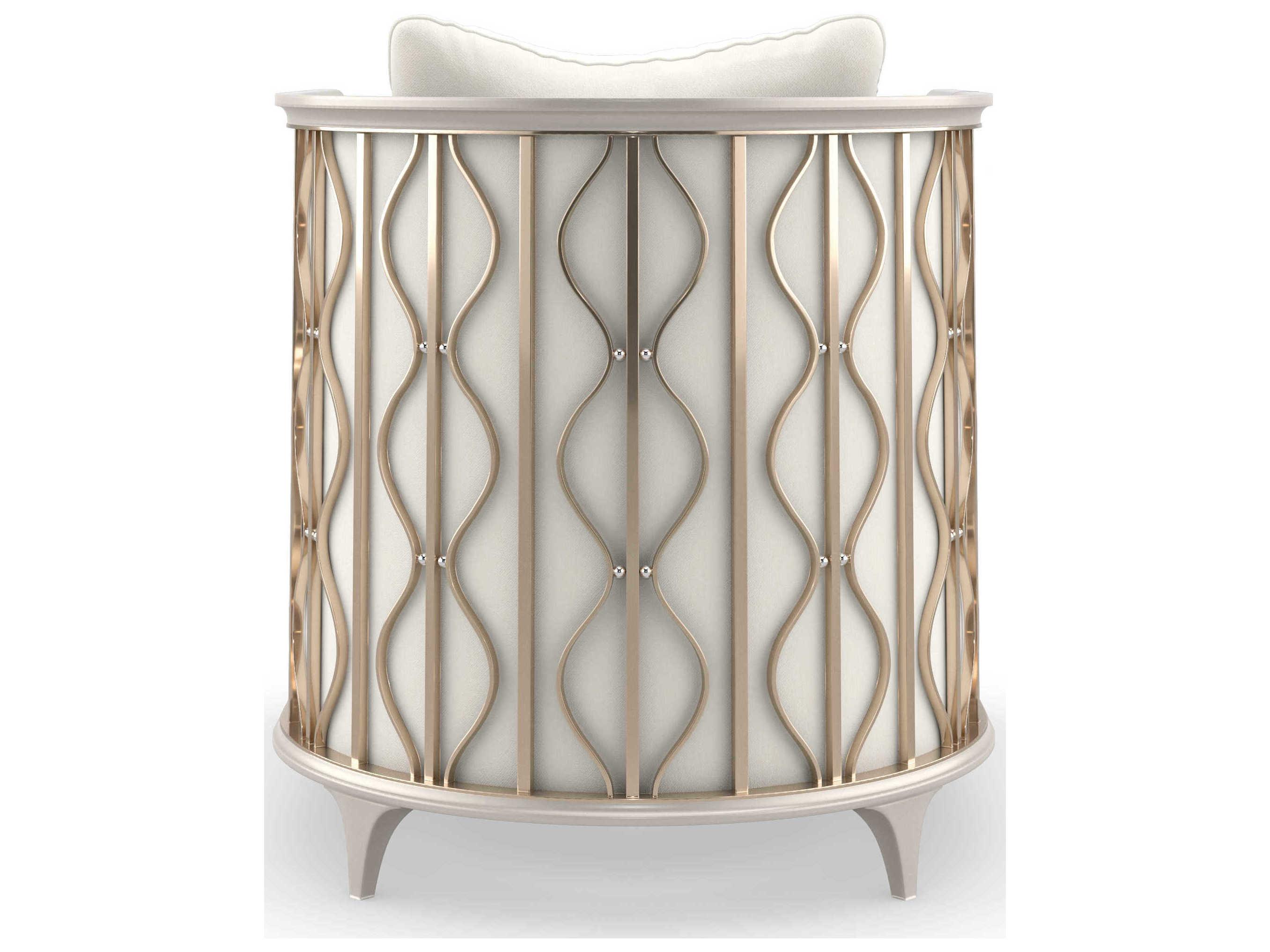 Caracole Upholstery Back in Style Gold Fabric Accent Chair