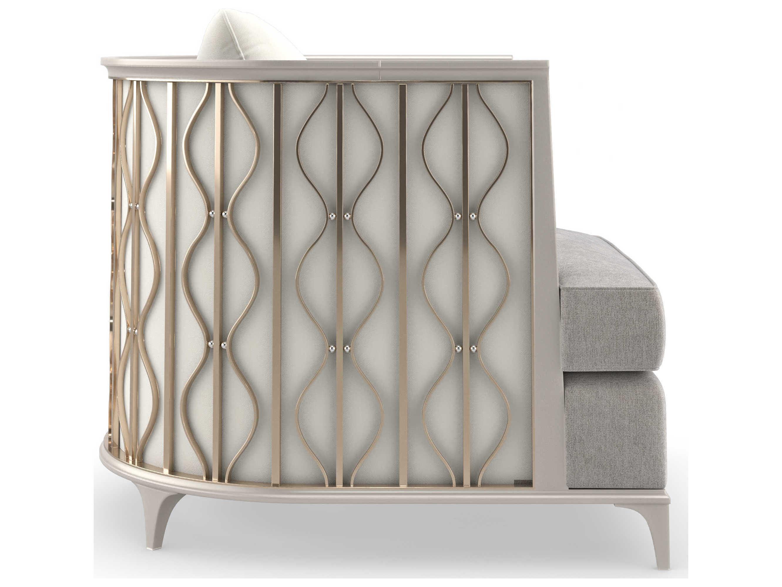 Caracole Upholstery Back in Style Gold Fabric Accent Chair