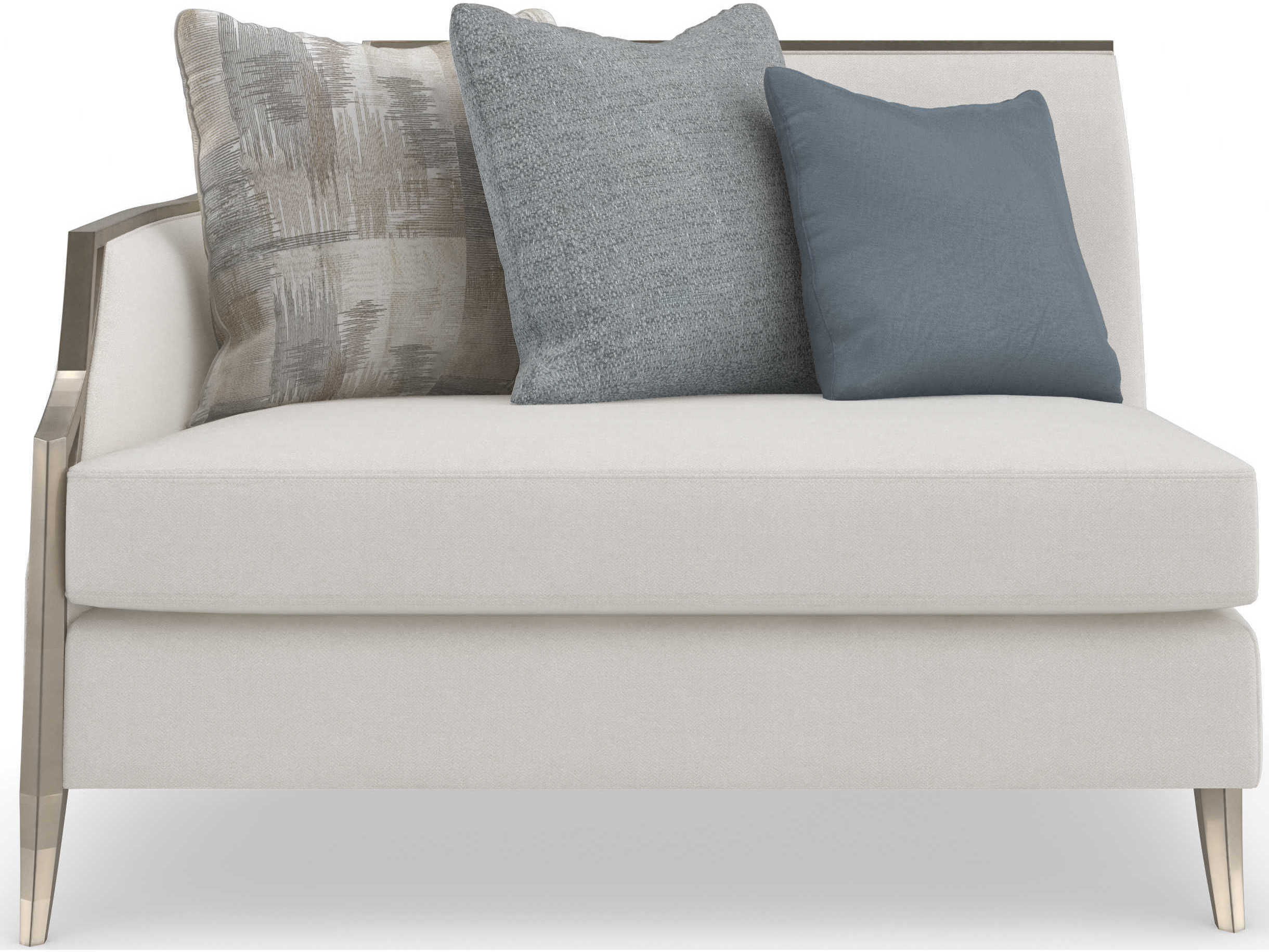 Caracole Upholstery X Factor LAF Charcoal Leaf White Upholstered Loveseat