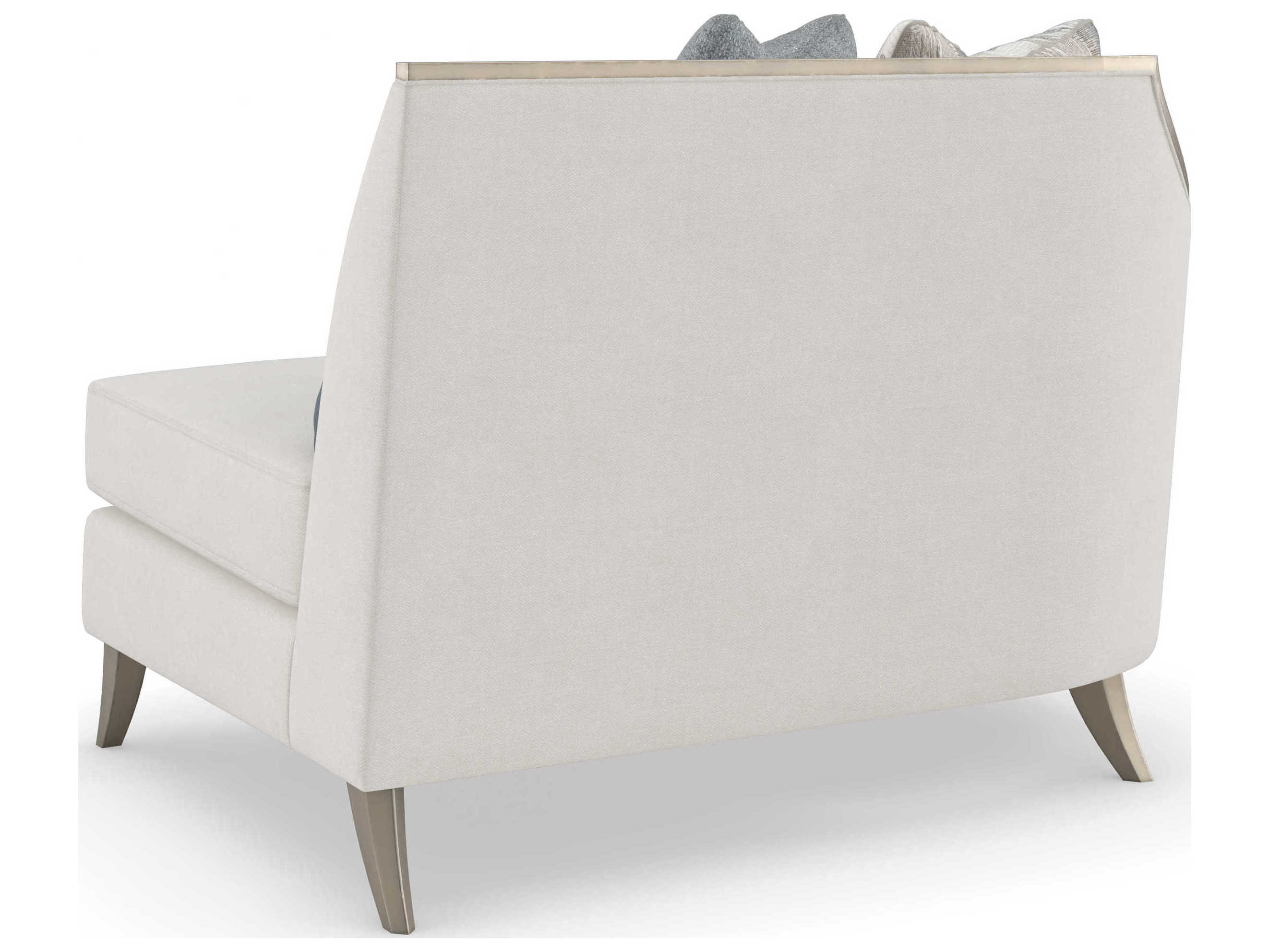 Caracole Upholstery X Factor LAF Charcoal Leaf White Upholstered Loveseat