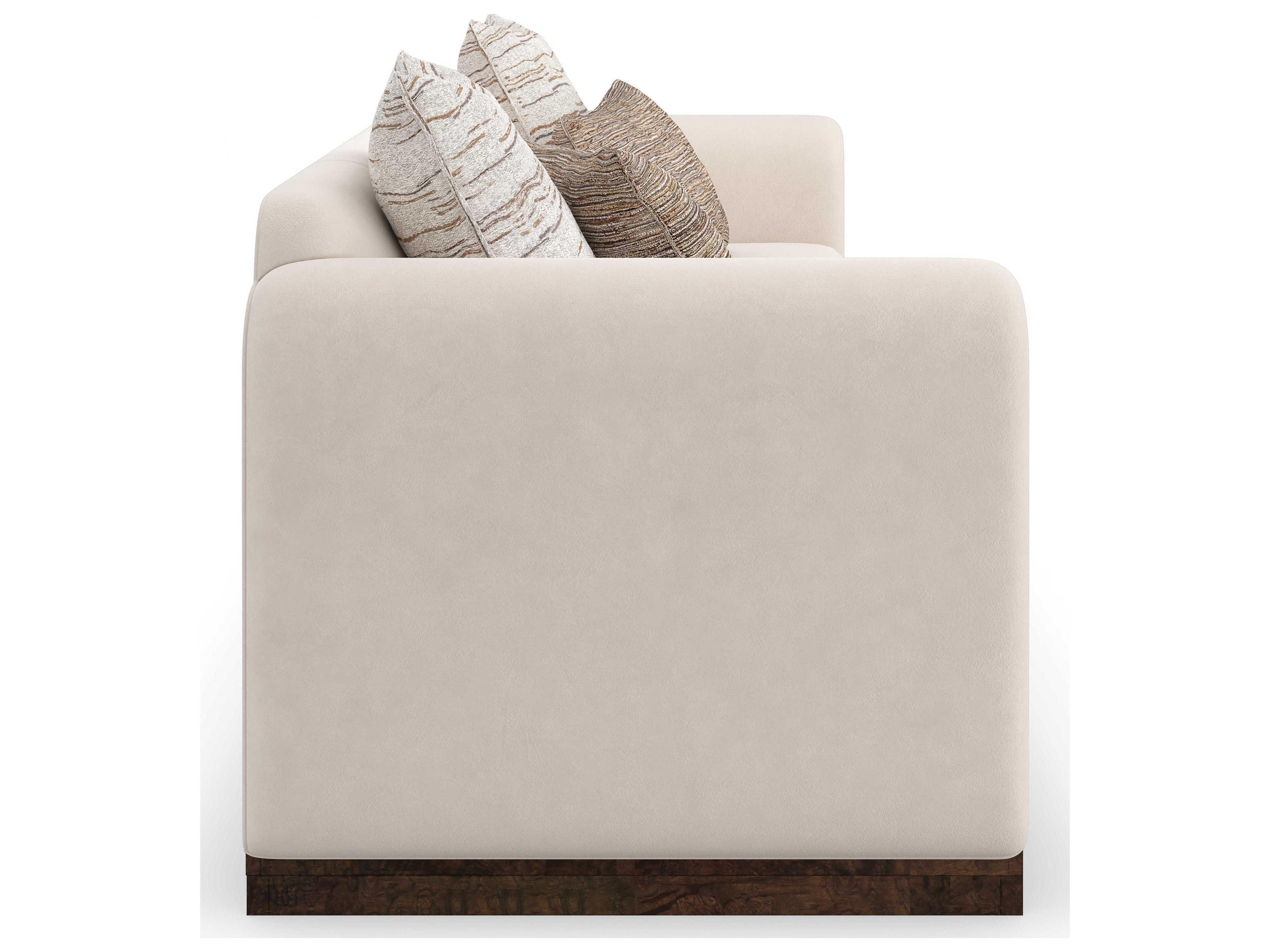 Caracole Upholstery Dimitri Galway Burl White Upholstered Sofa