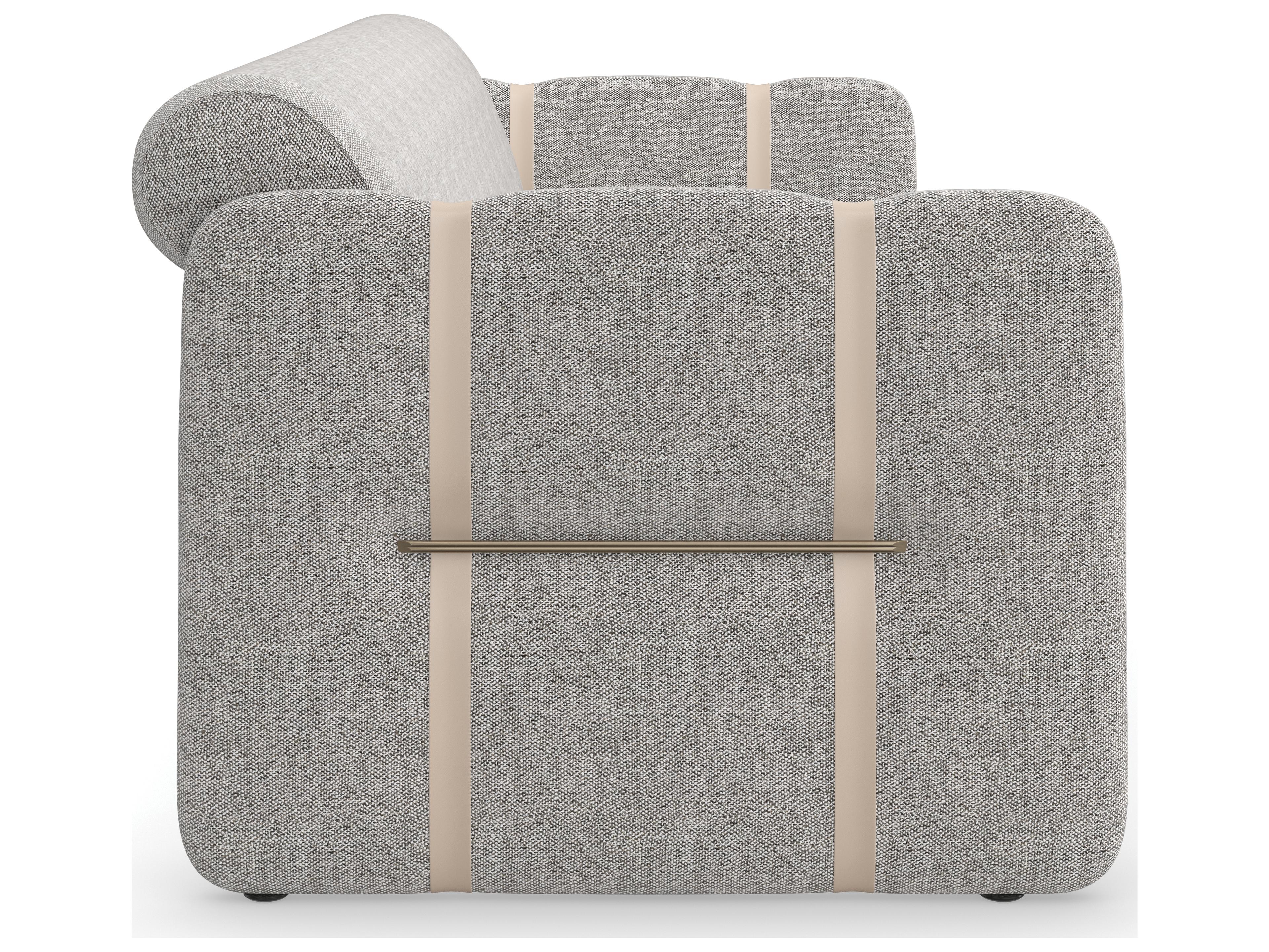 Caracole Upholstery Cigar Club Gray Upholstered Sofa