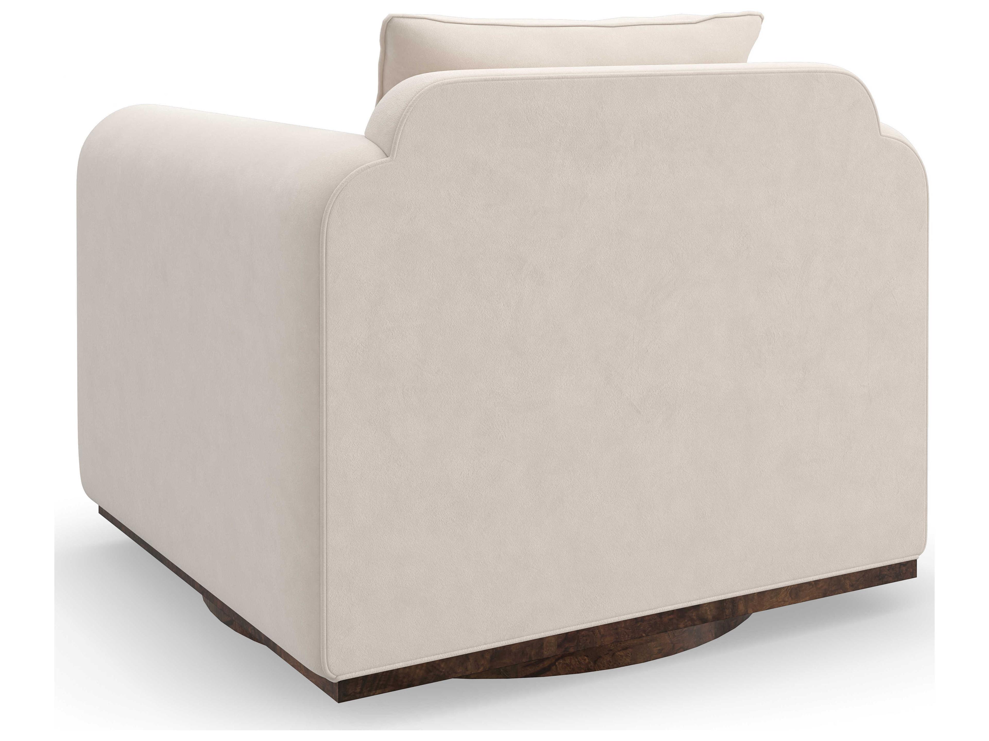 Caracole Upholstery Dimitri Swivel White Fabric Accent Chair