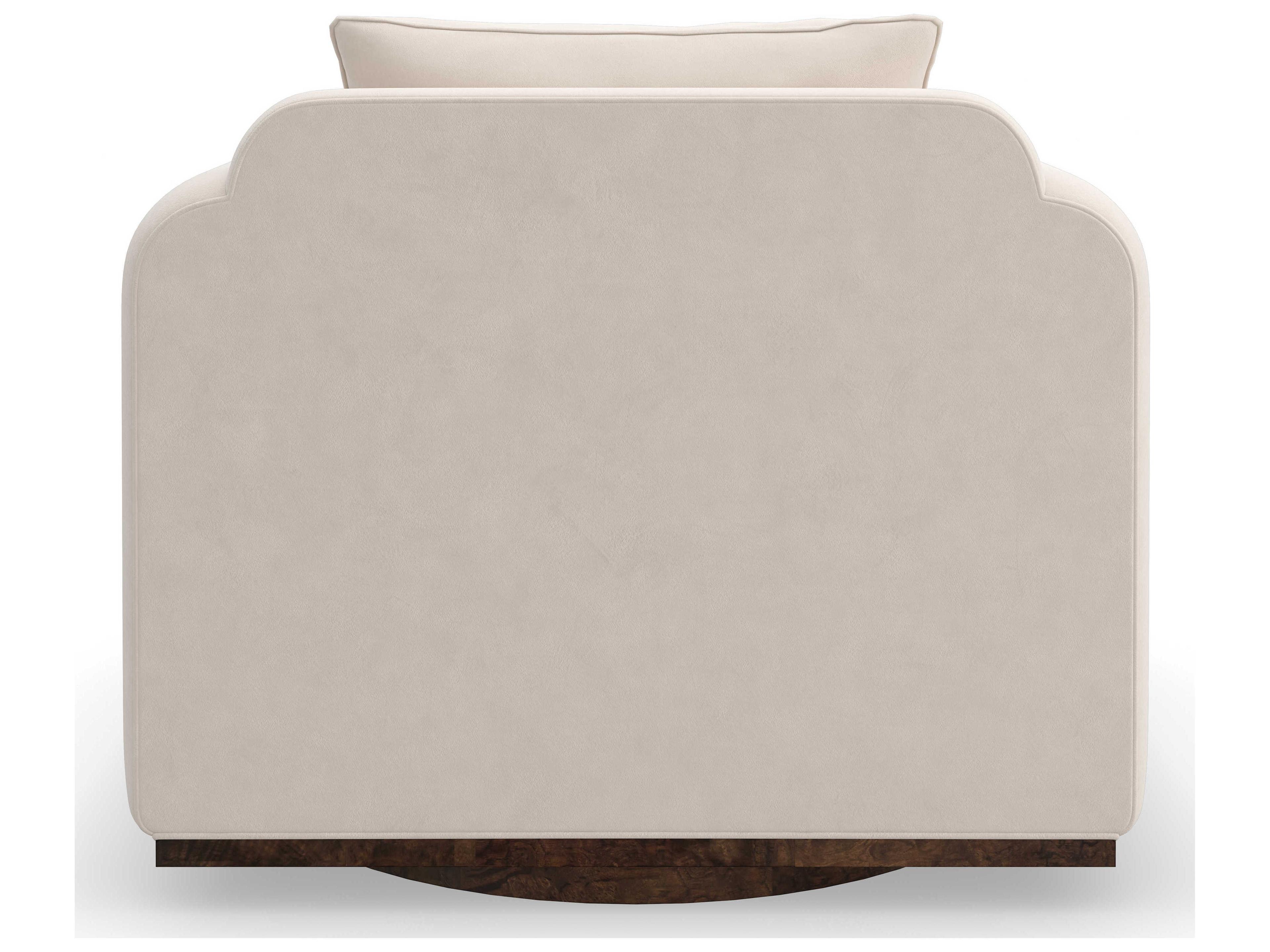 Caracole Upholstery Dimitri Swivel White Fabric Accent Chair