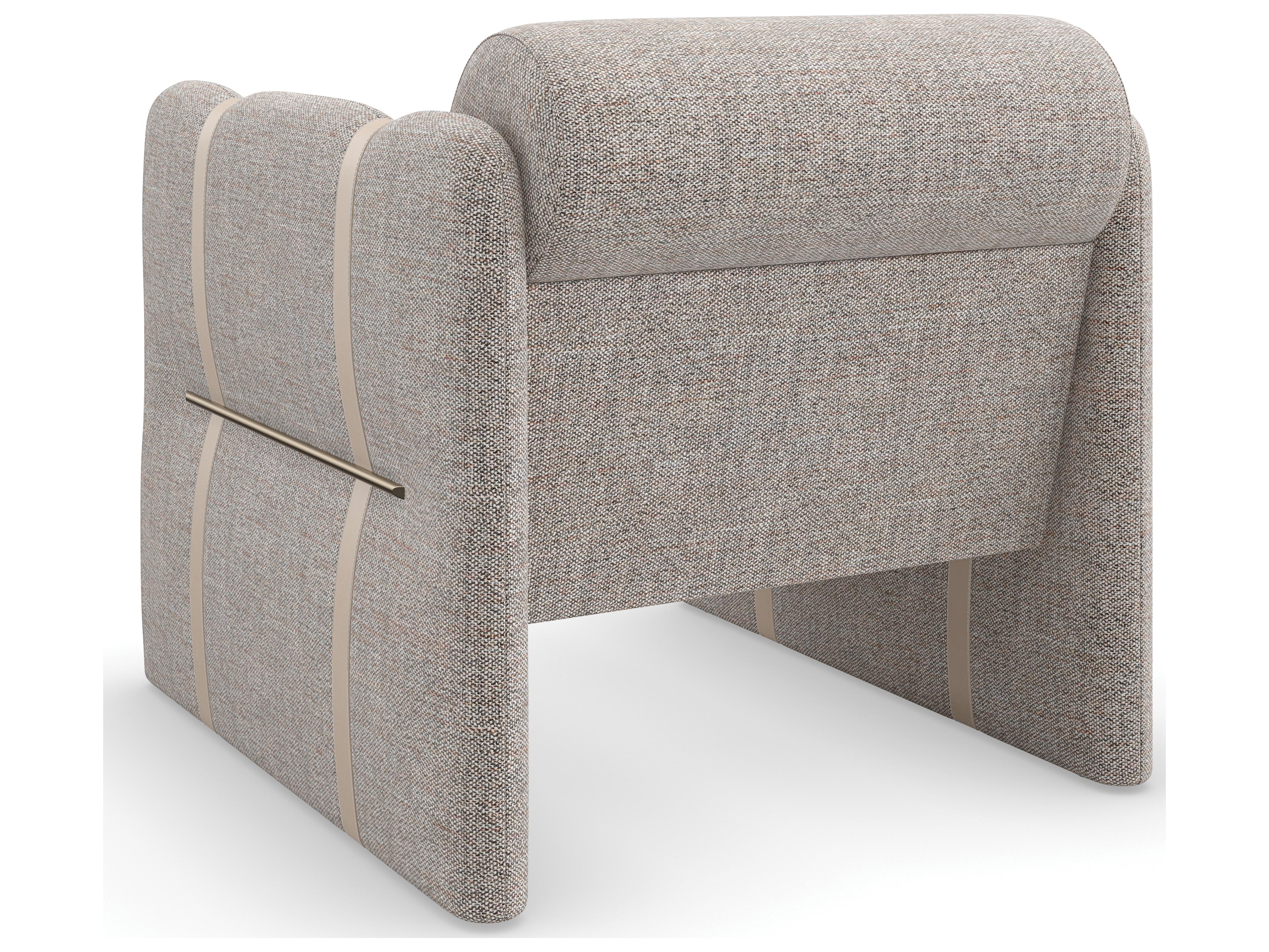 Caracole Upholstery Cigar Club Gray Fabric Accent Chair