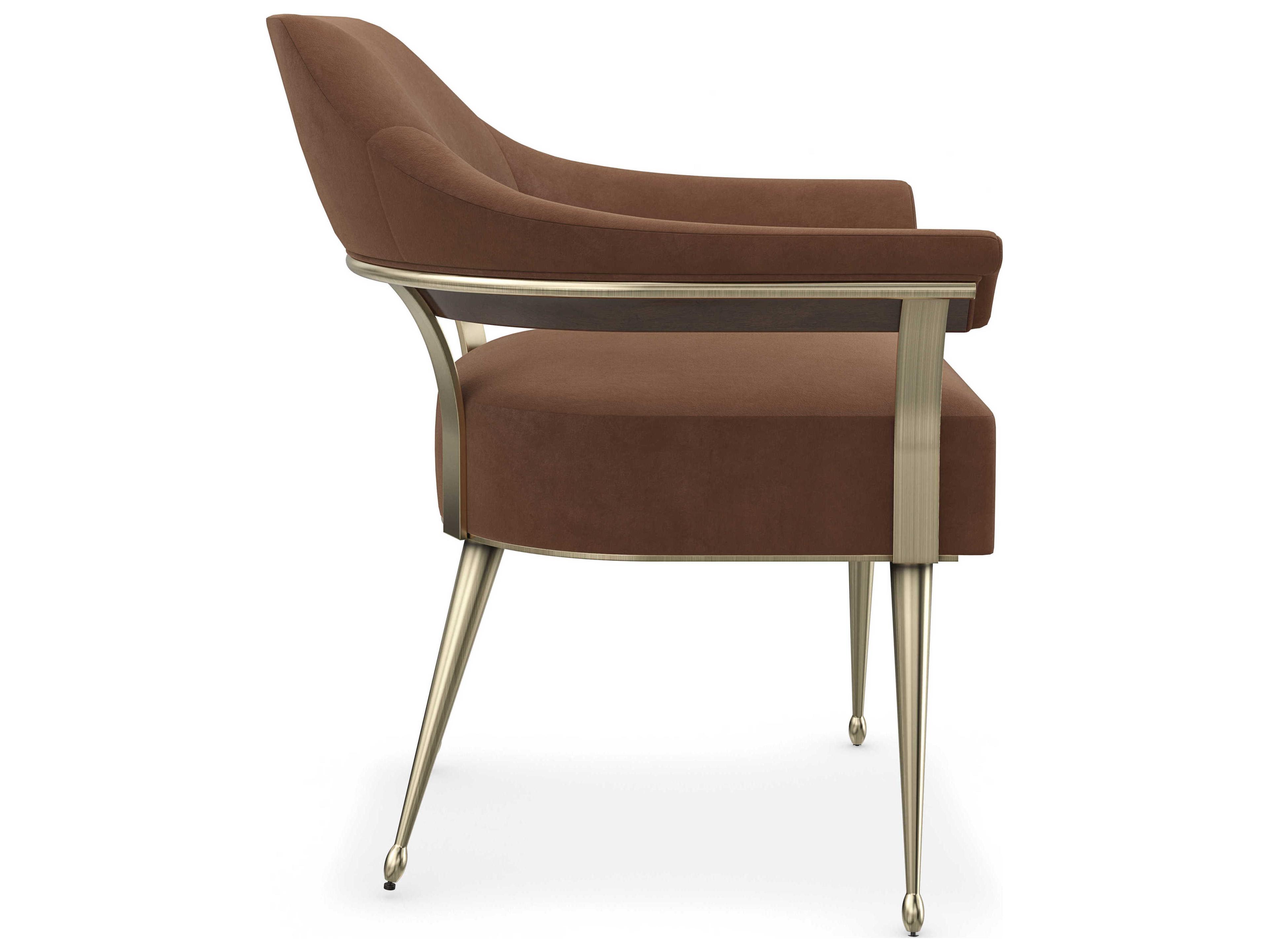 Caracole Upholstery Louisette Gold Fabric Accent Chair