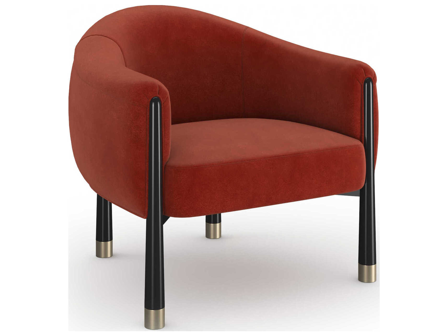 Caracole Baton Red Velvet Accent Chair