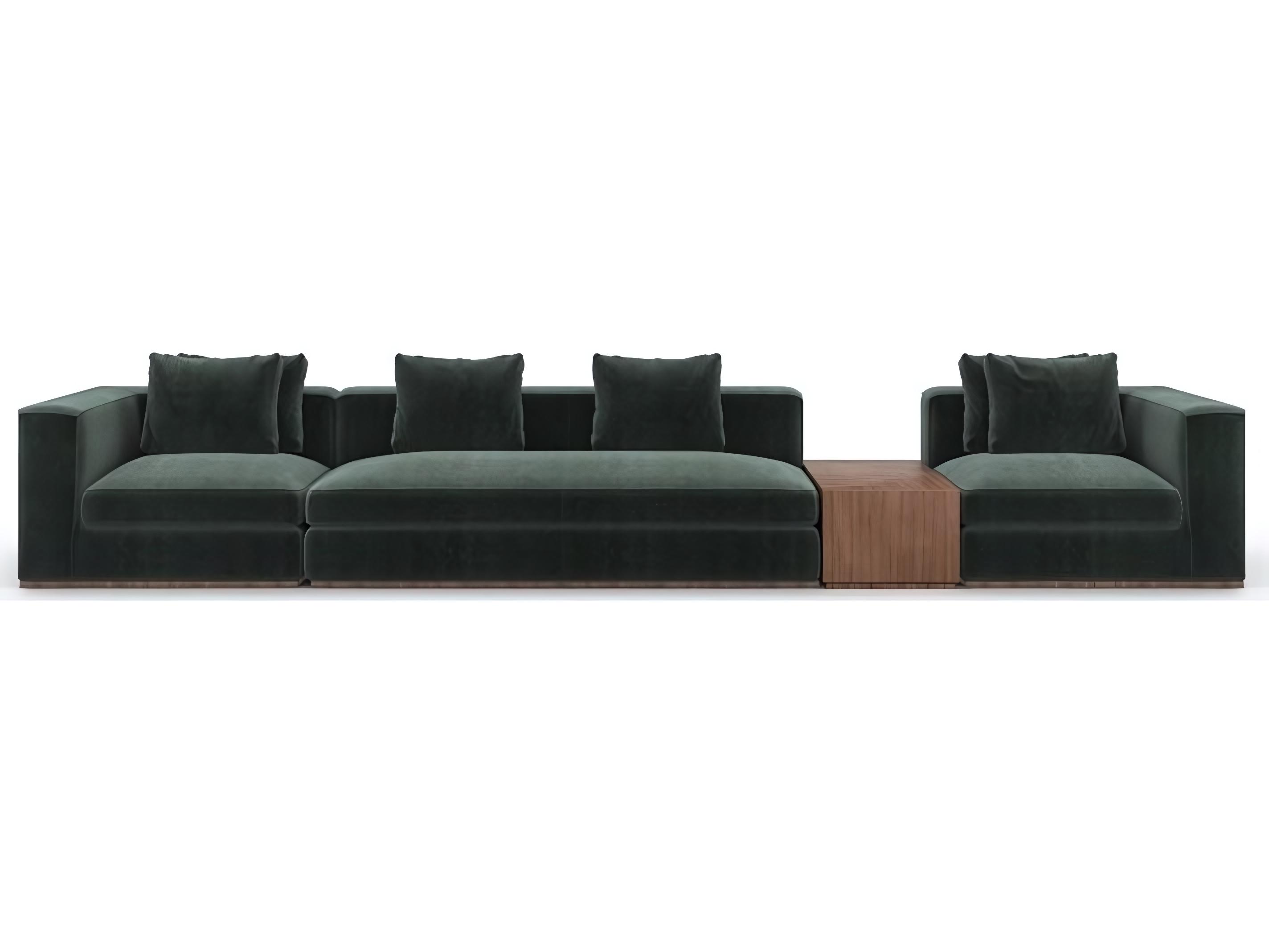 Caracole Bello Green Upholstered Sectional Sofa