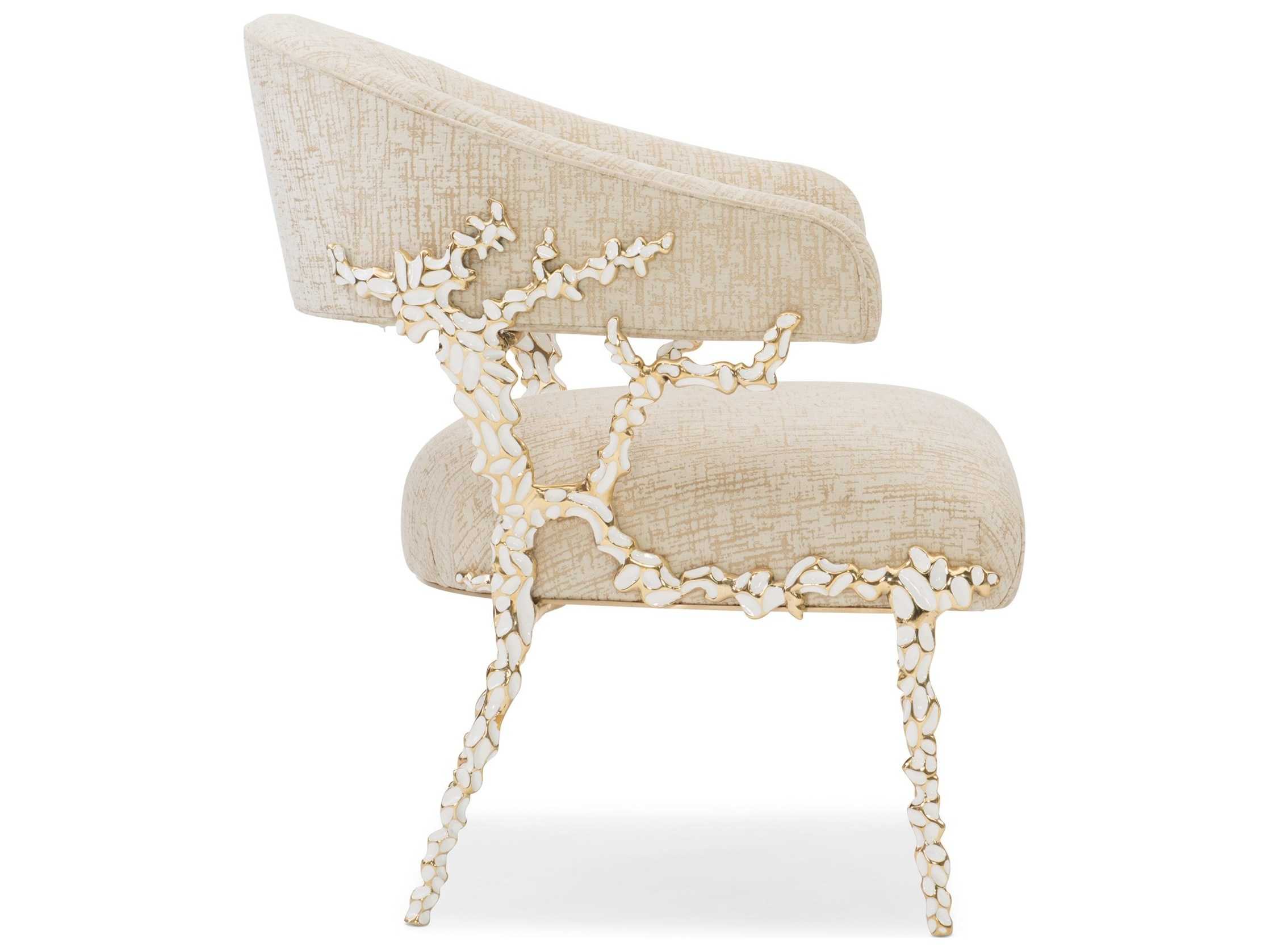 Caracole Classic Glimmer of Hope White Fabric Accent Chair