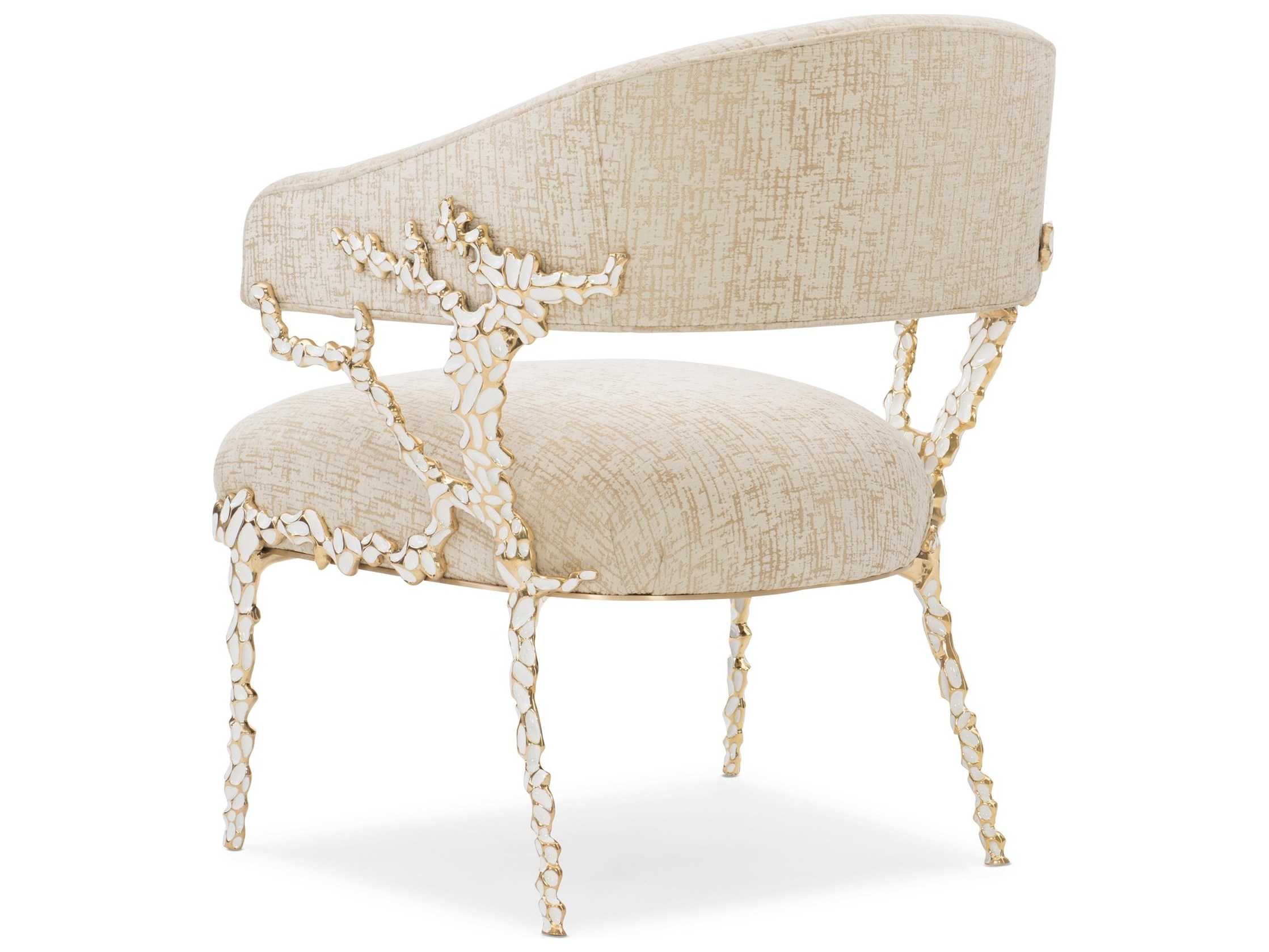 Caracole Classic Glimmer of Hope White Fabric Accent Chair