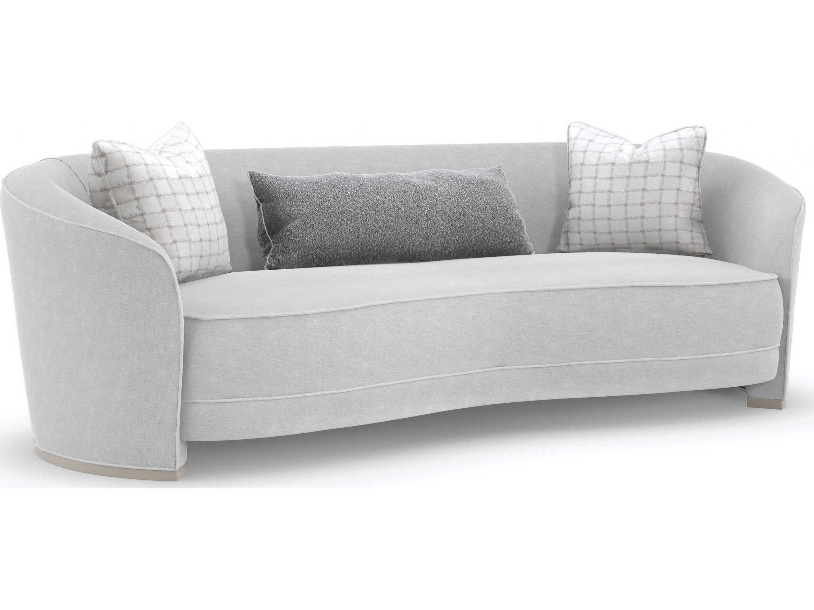 Caracole Upholstery Ahead of the Curve Matte Pearl Gray Upholstered Sofa