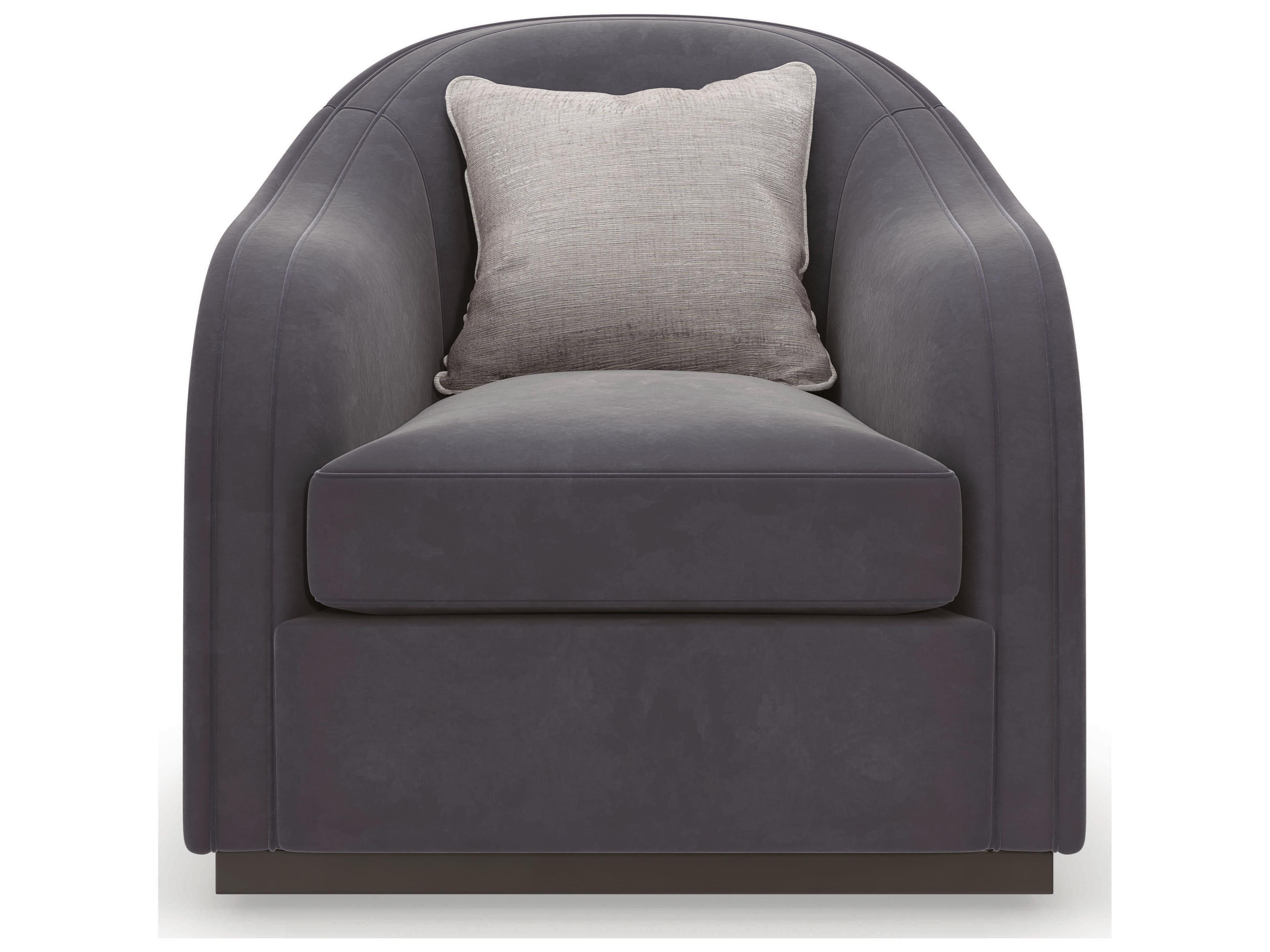 Caracole Upholstery Eclipse Swivel Gray Fabric Accent Chair