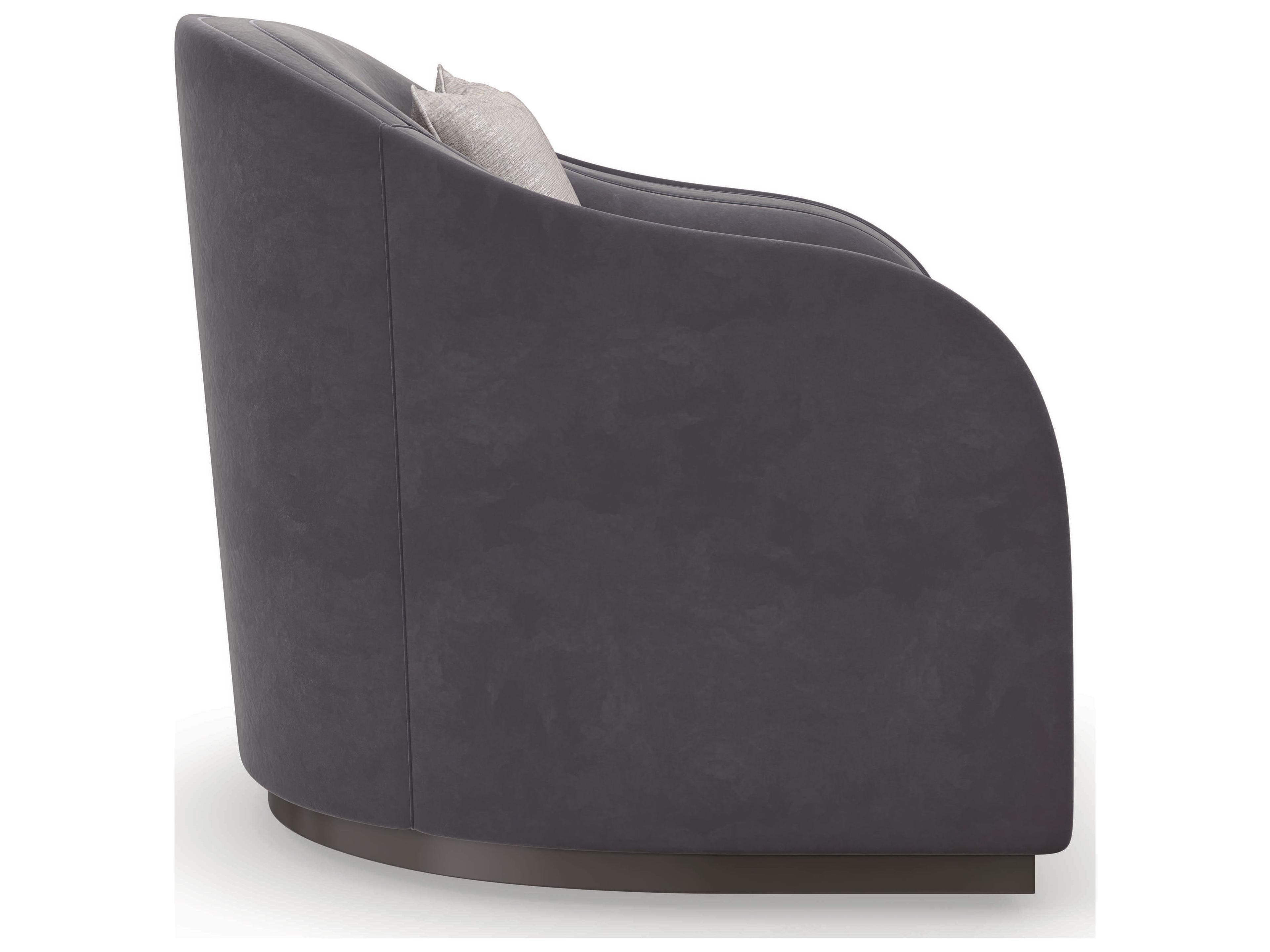 Caracole Upholstery Eclipse Swivel Gray Fabric Accent Chair