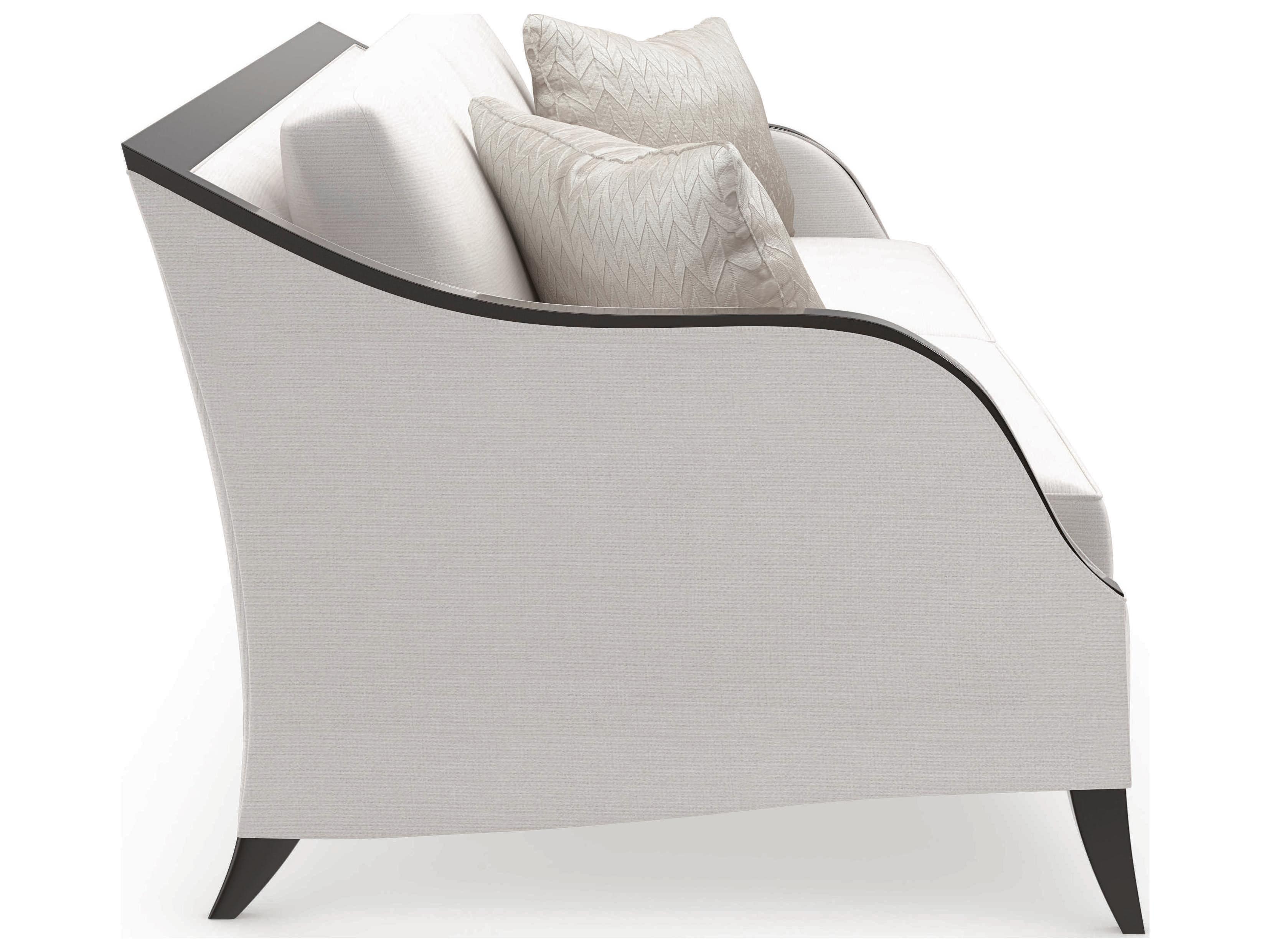 Caracole Upholstery Pitch Perfect Chocolate Truffle White Upholstered Sofa