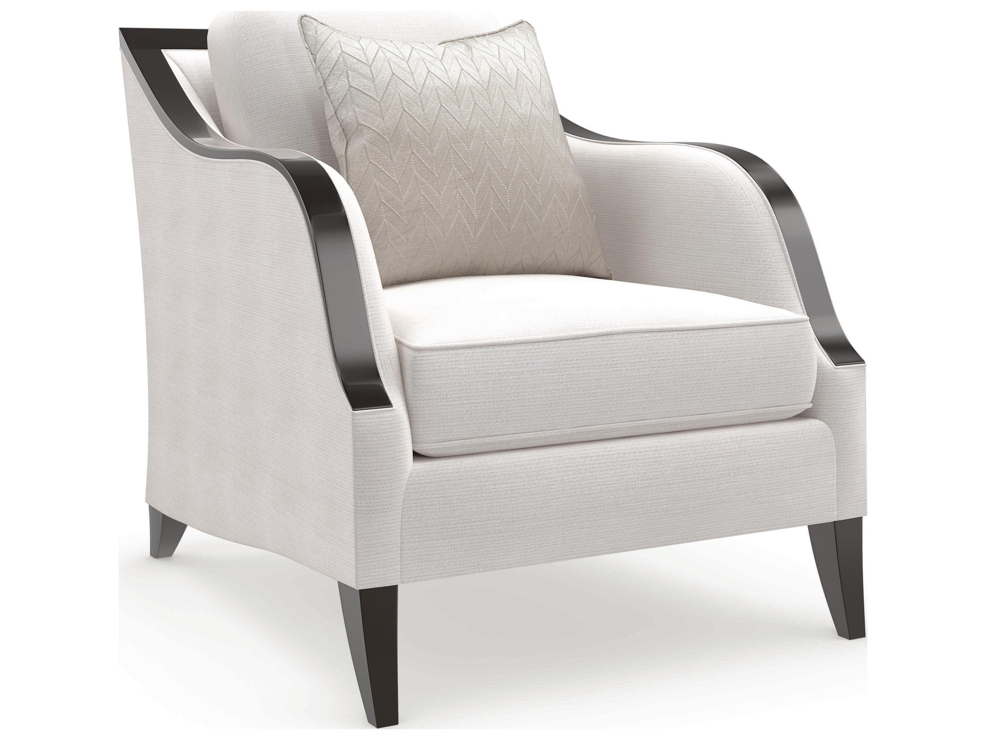 Caracole Upholstery Pitch Perfect White Fabric Accent Chair