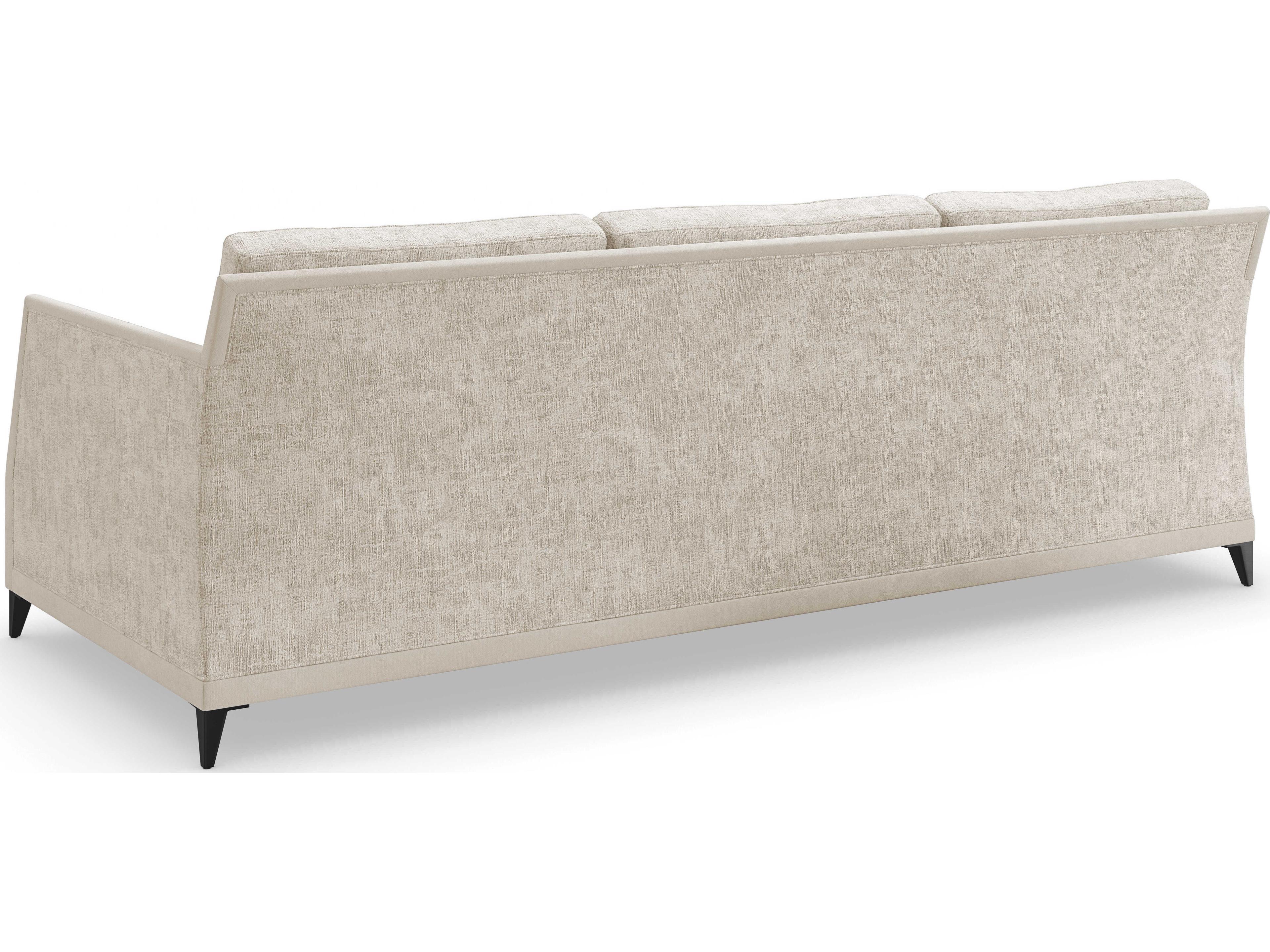 Caracole Upholstery Limitless Brushed Deep Bronze Beige Upholstered Sofa
