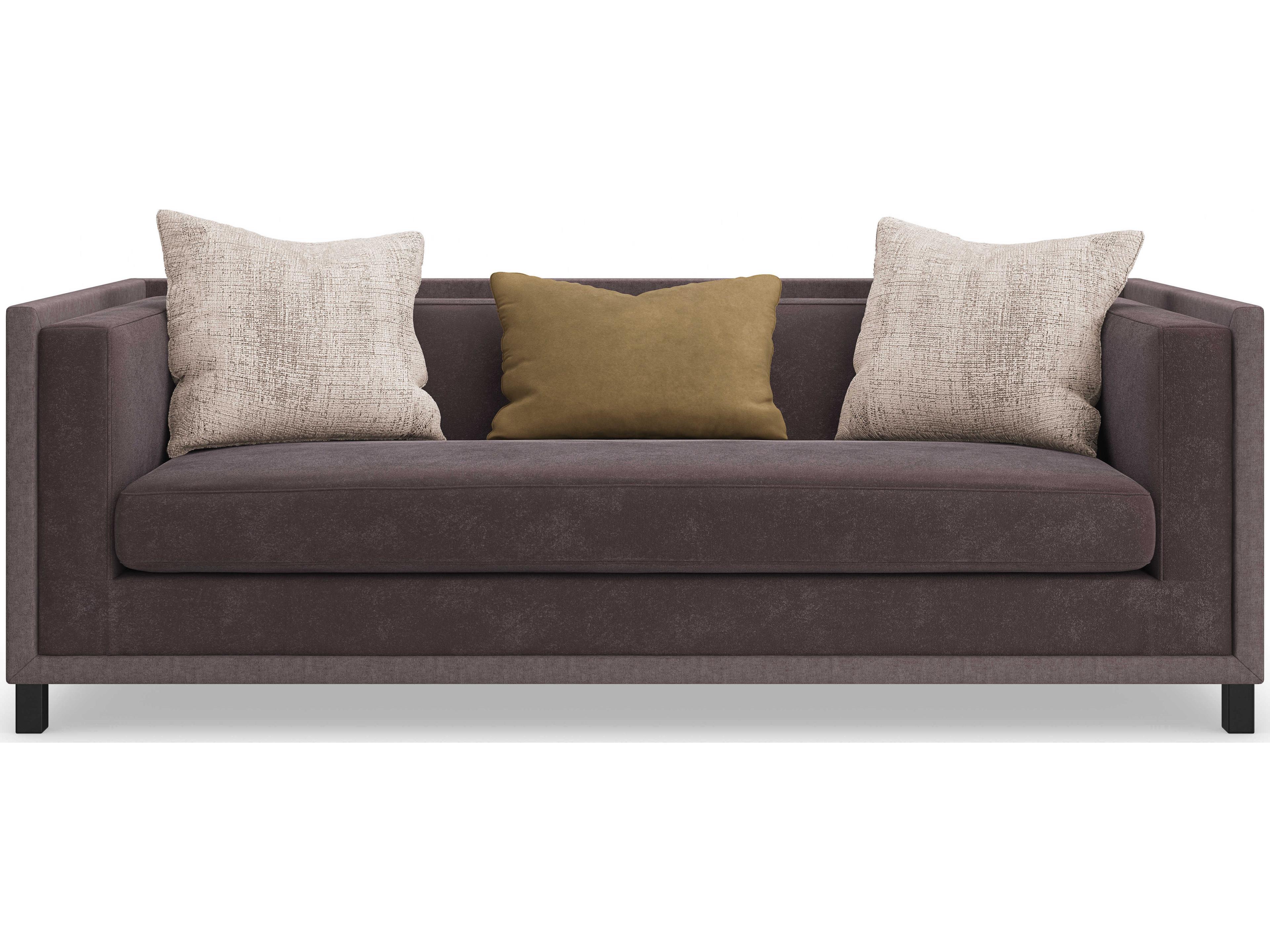 Caracole Upholstery Tuxedo Brushed Deep Bronze Brown Upholstered Sofa