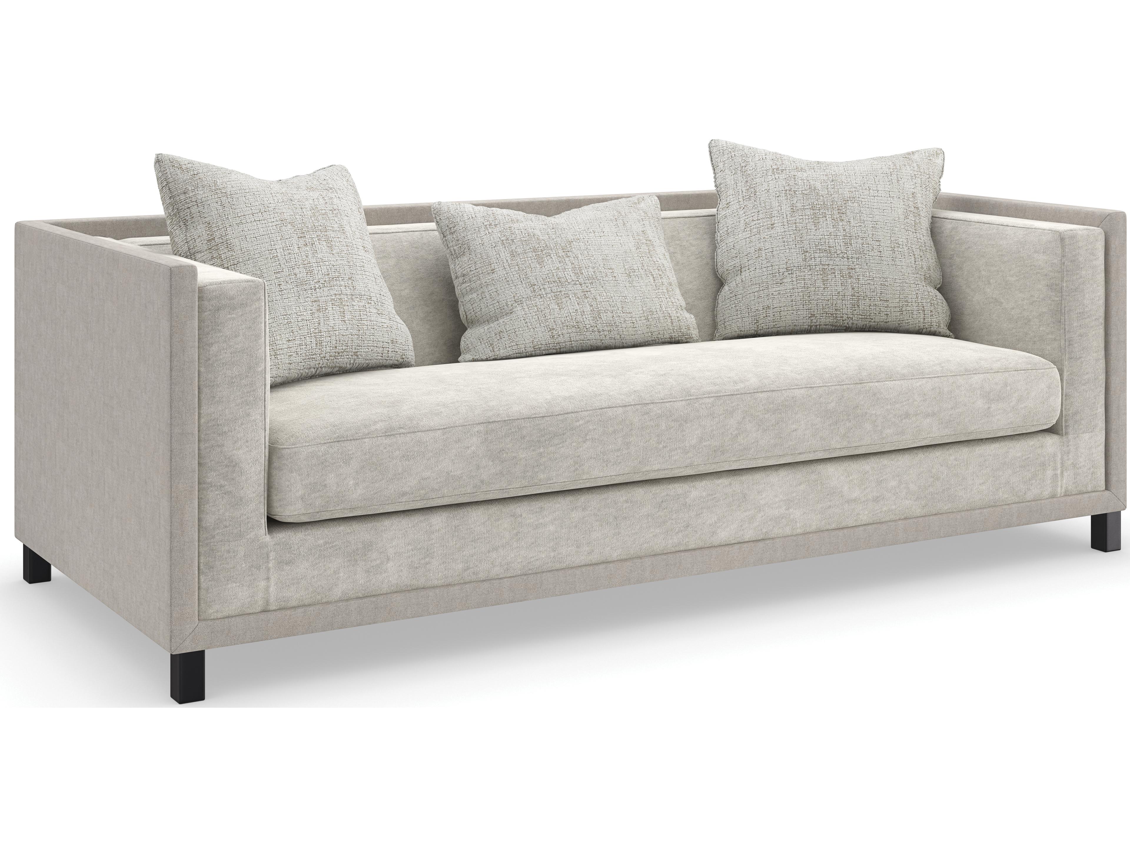 Caracole Upholstery Tuxedo Gray Upholstered Sofa