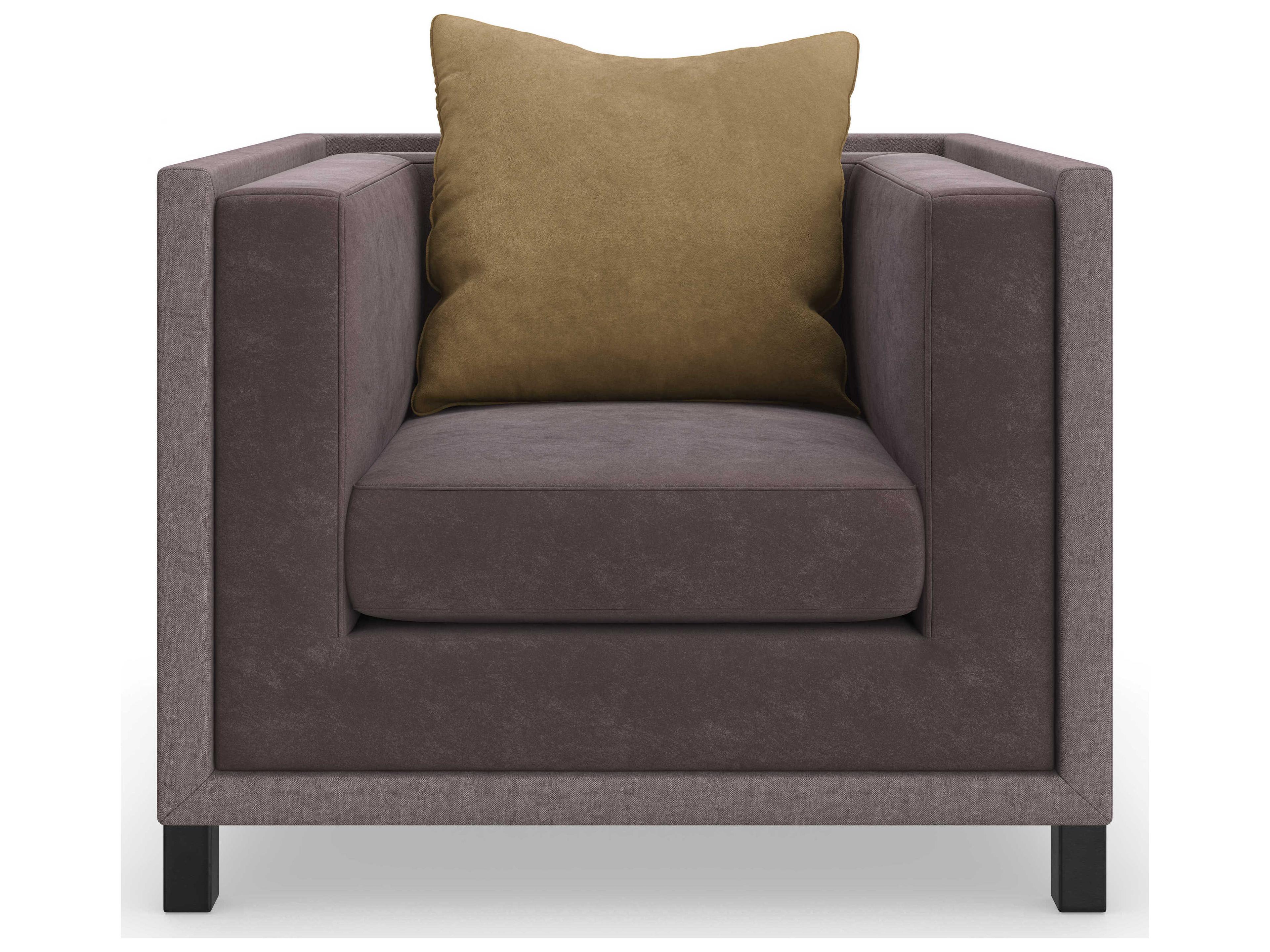 Caracole Upholstery Tuxedo Brown Fabric Accent Chair