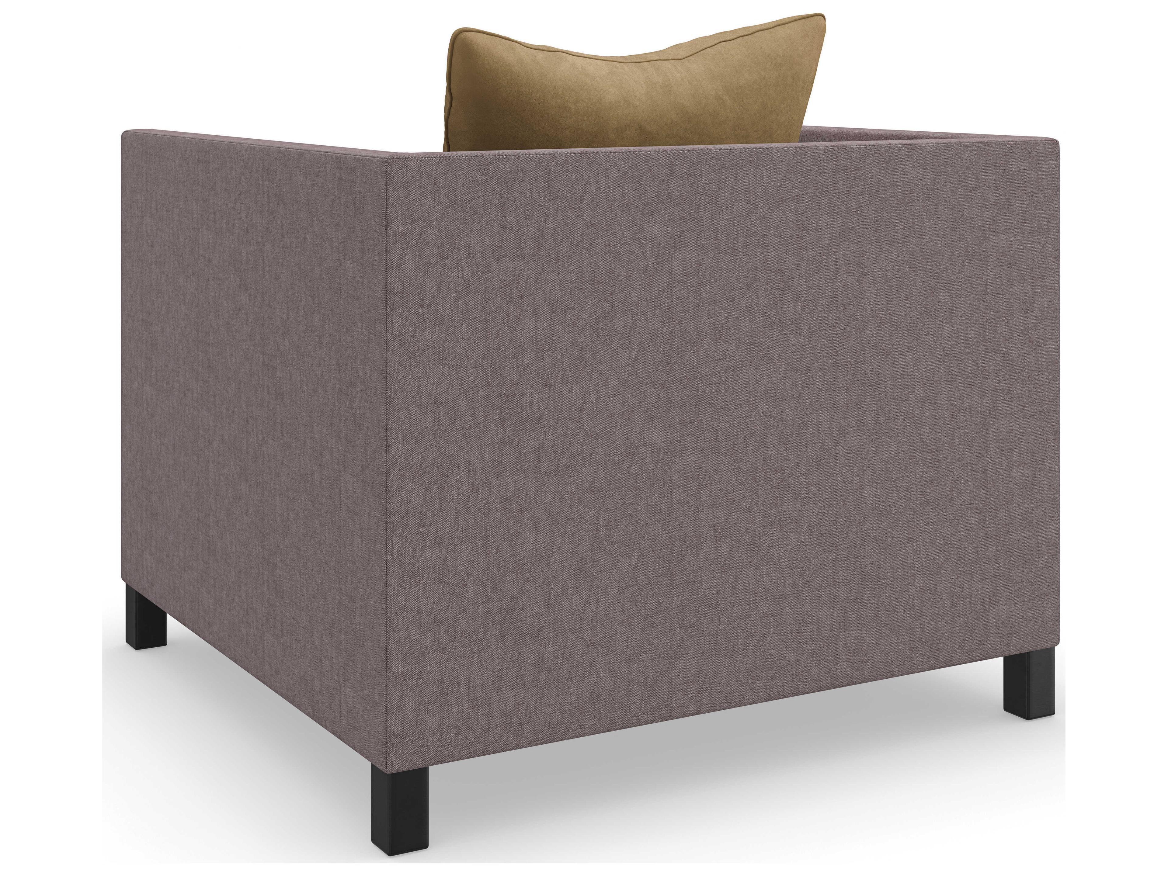 Caracole Upholstery Tuxedo Brown Fabric Accent Chair