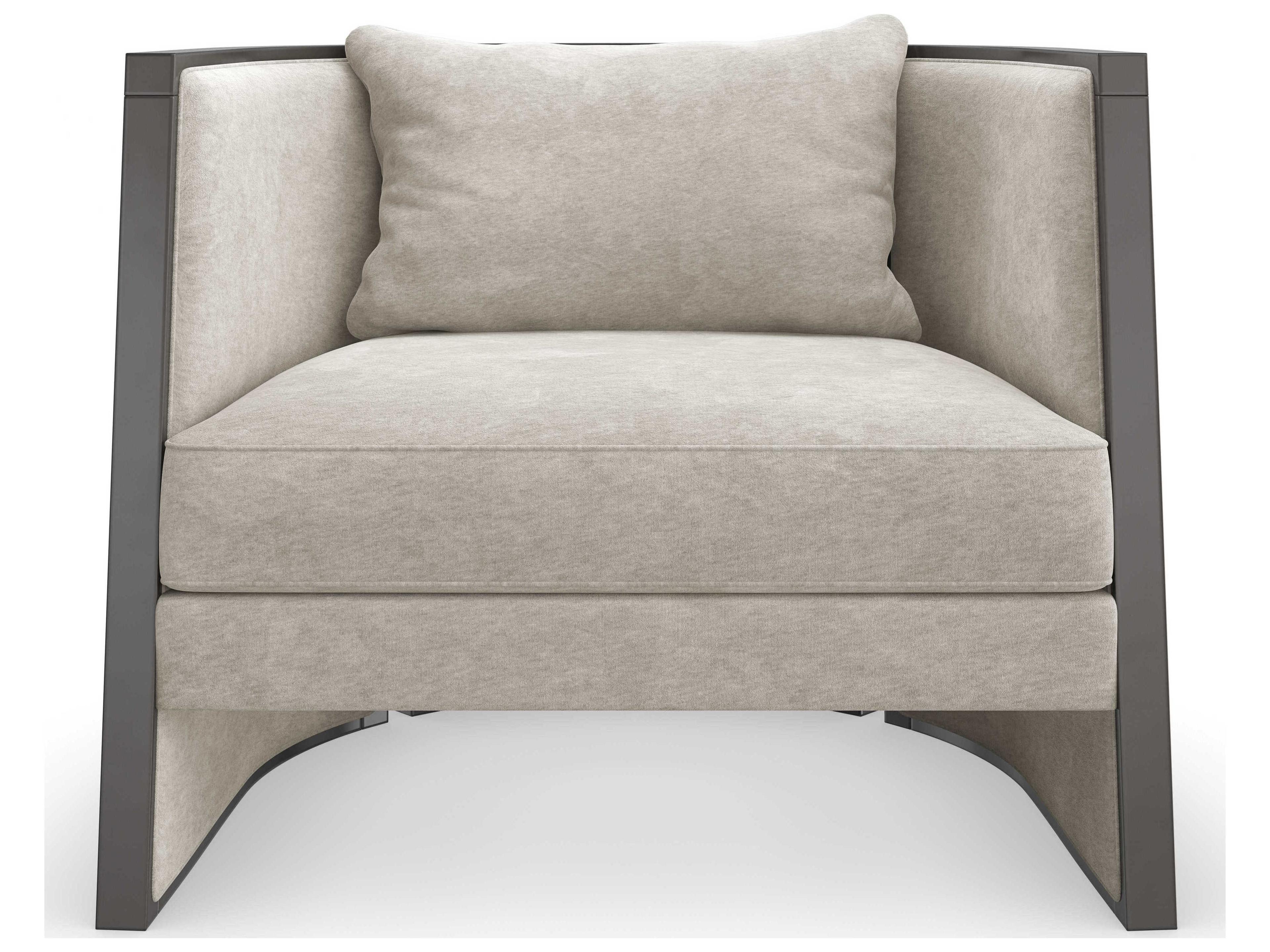 Caracole Upholstery Cut Away Beige Fabric Accent Chair