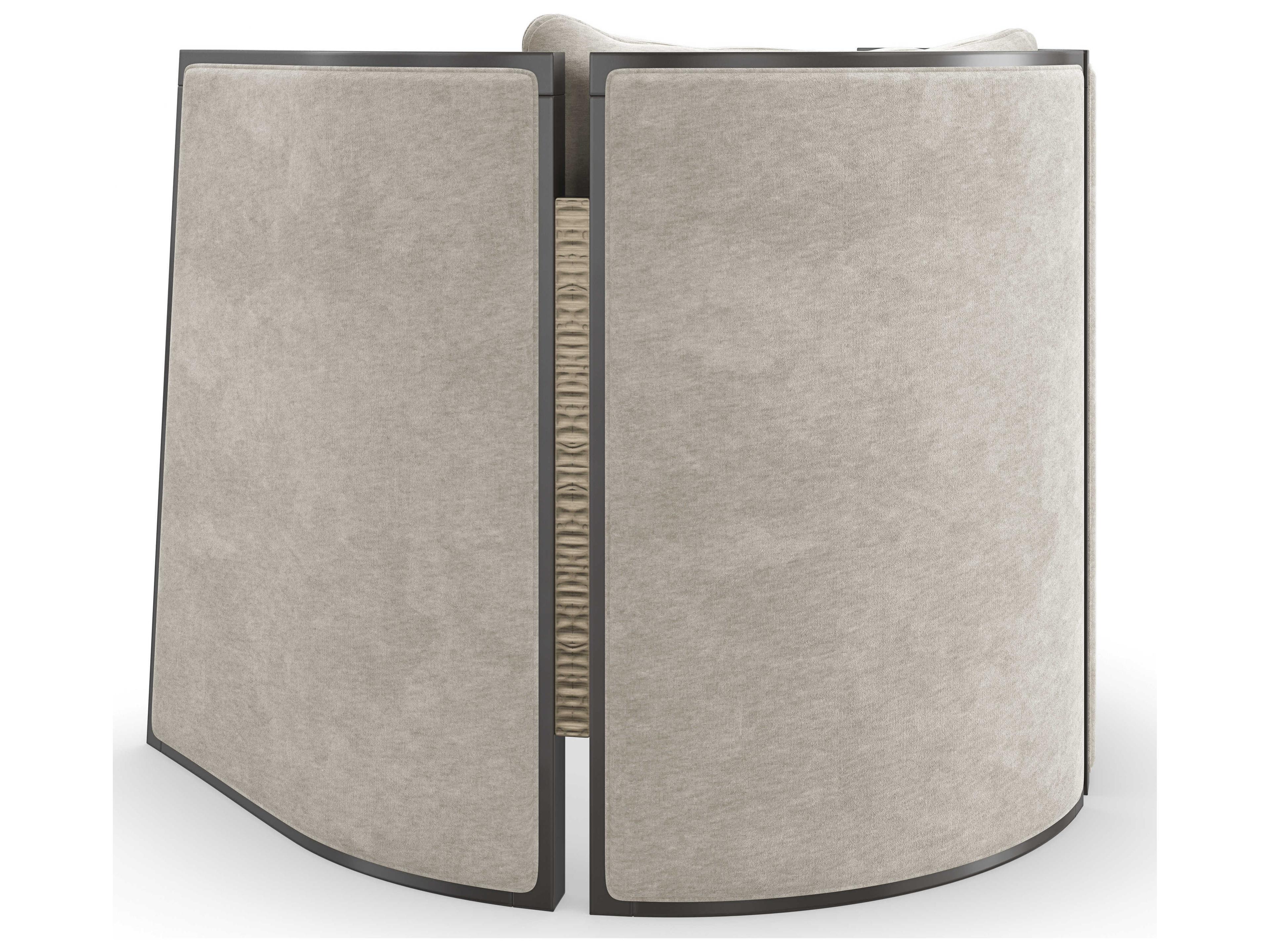 Caracole Upholstery Cut Away Beige Fabric Accent Chair