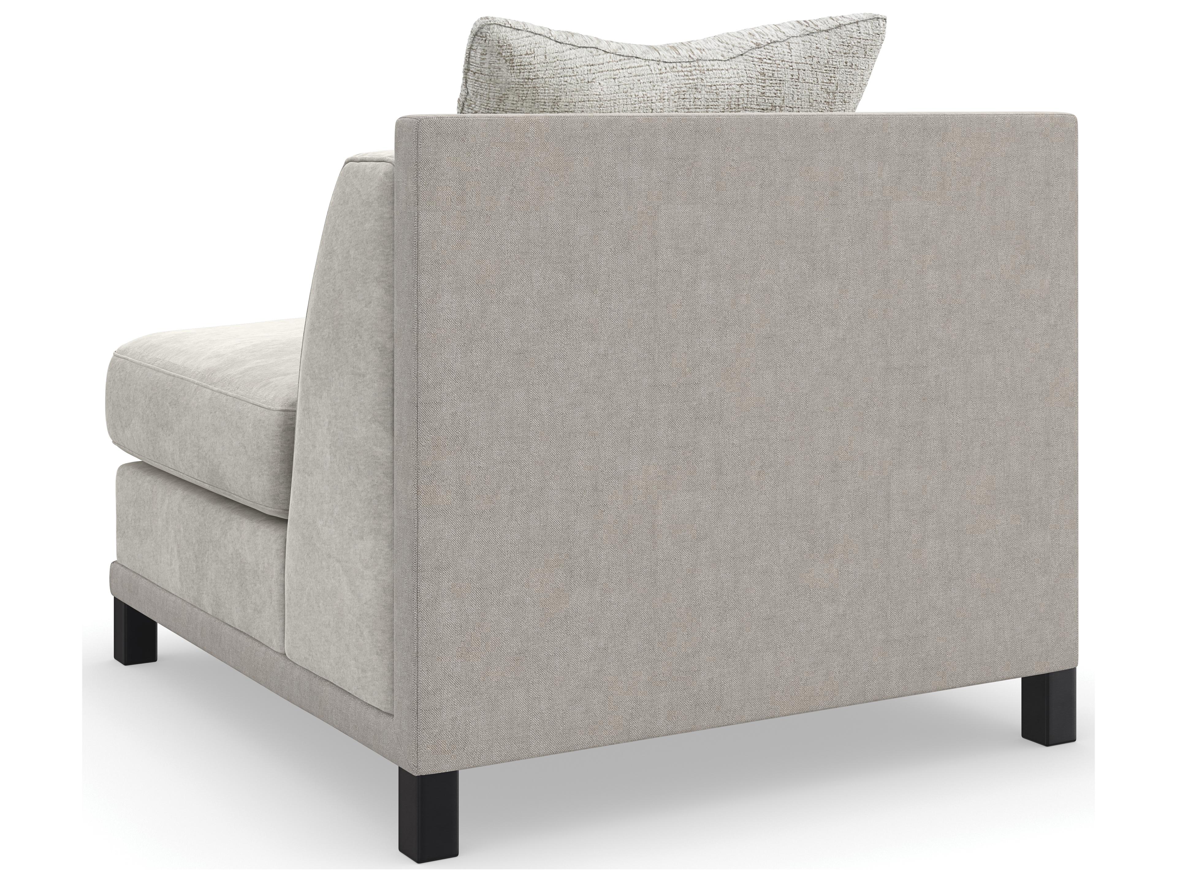 Caracole Upholstery Tuxedo Gray Fabric Armless Chair