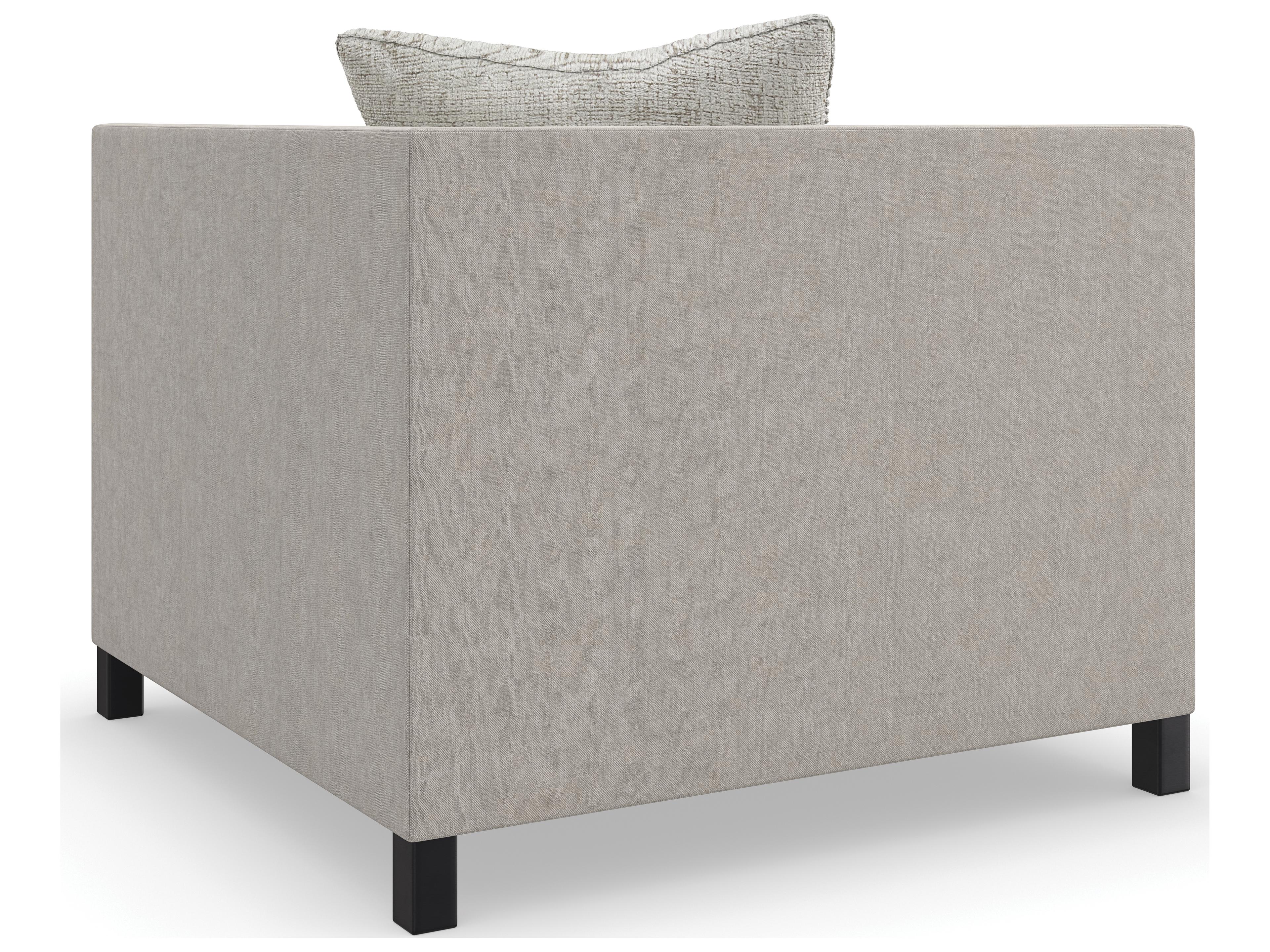 Caracole Upholstery Tuxedo Gray Fabric Corner Chair