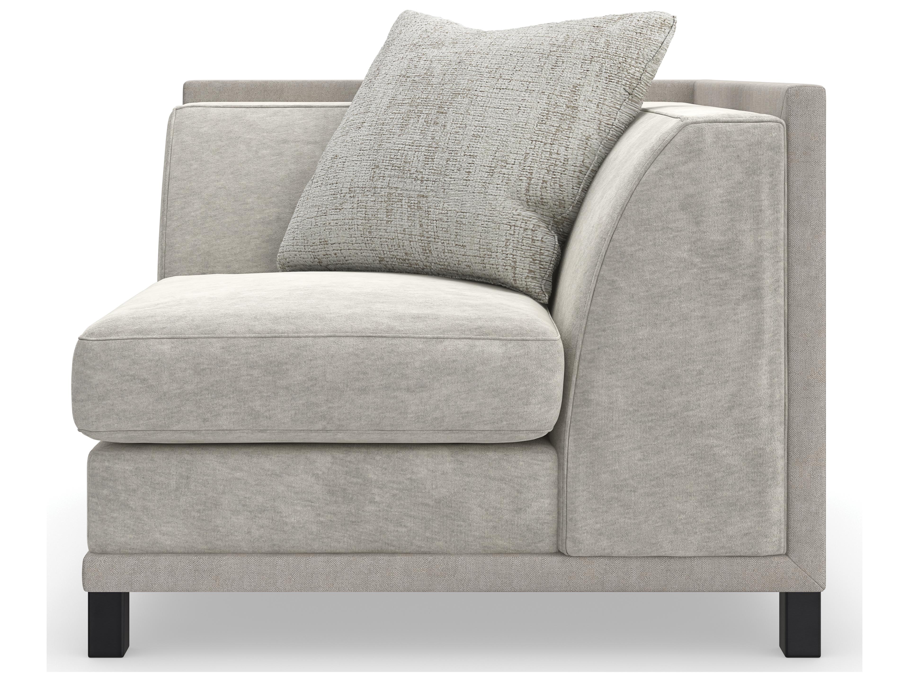 Caracole Upholstery Tuxedo Gray Fabric Corner Chair