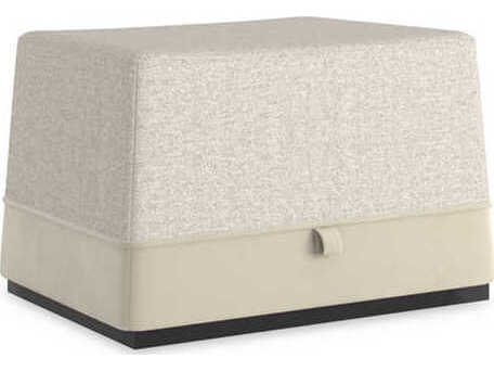 Caracole Upholstery Et Voila Dark Chocolate Beige Upholstered Ottoman
