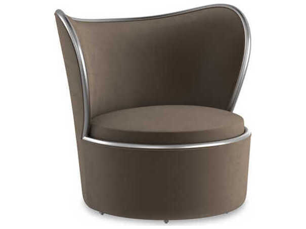 Caracole Upholstery Mariposa Swivel Brown Fabric Accent Chair