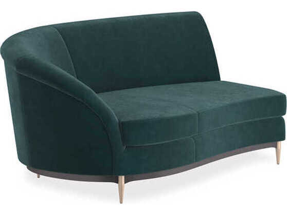 Caracole Upholstery Threes Company Green Upholstered Chaise