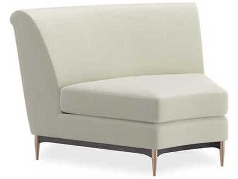 Caracole Upholstery Threes Company White Fabric Wedge Chair