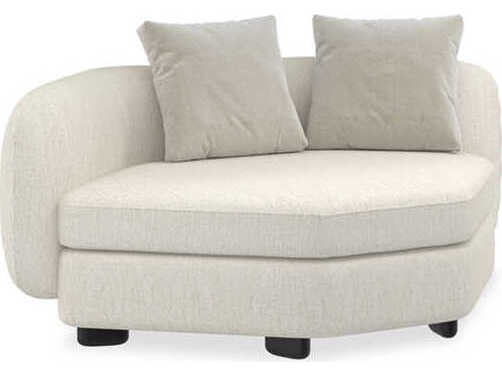 Caracole Upholstery Lumi White Fabric Wedge Chair