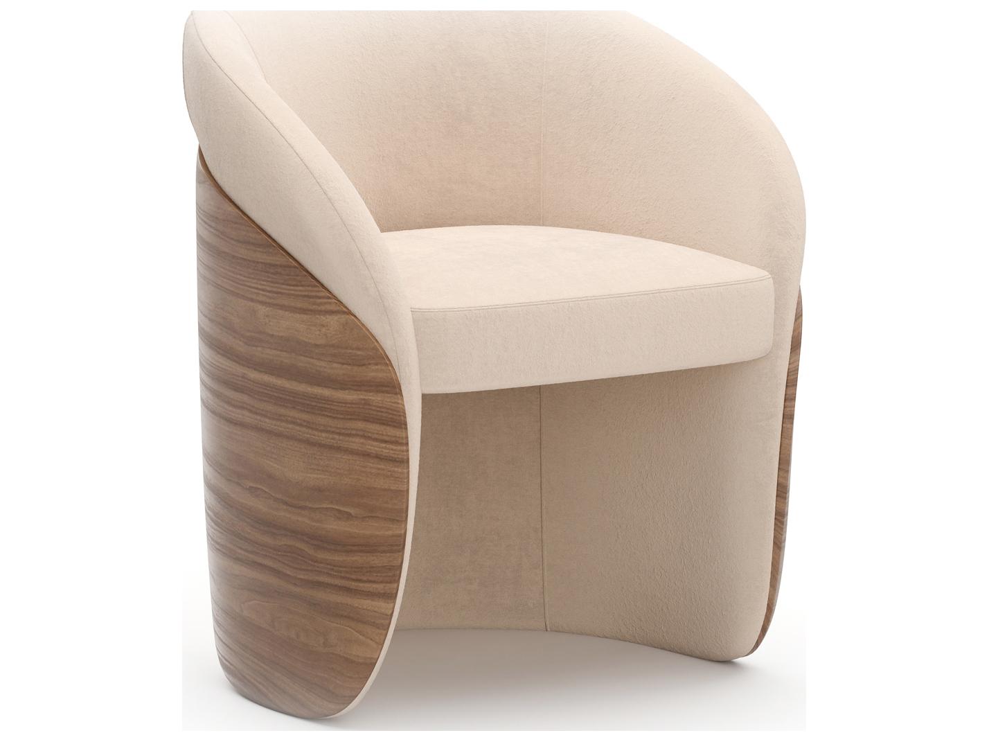 Caracole Fleur Champagne Upholstered Arm Dining Chair