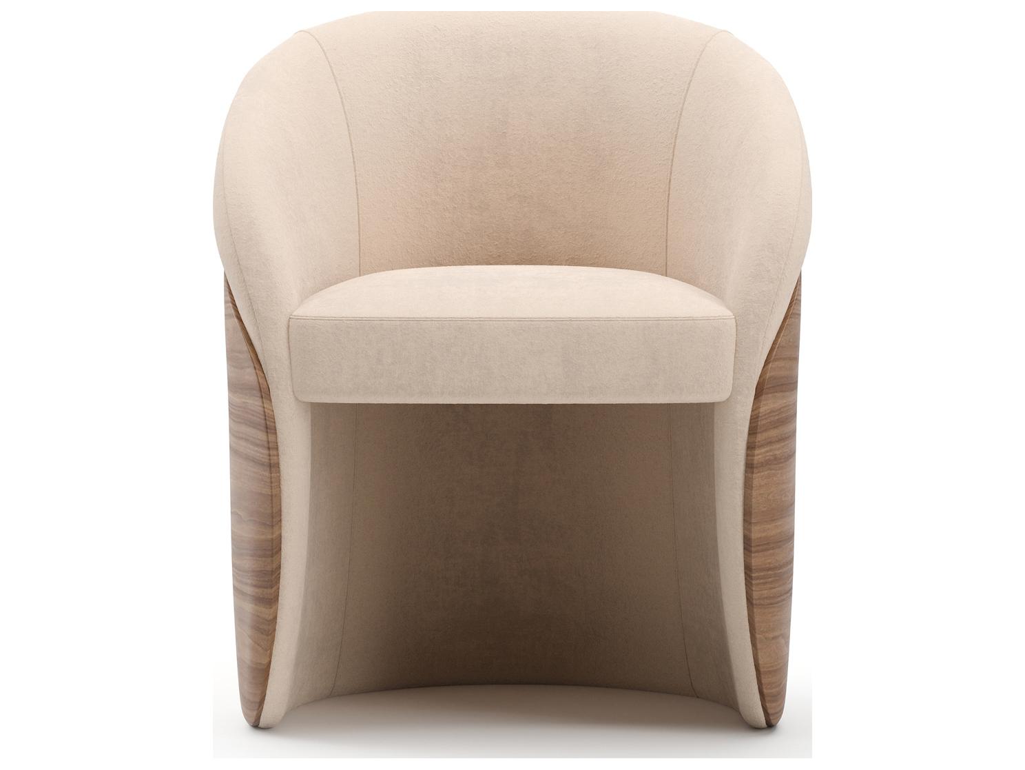 Caracole Fleur Champagne Upholstered Arm Dining Chair