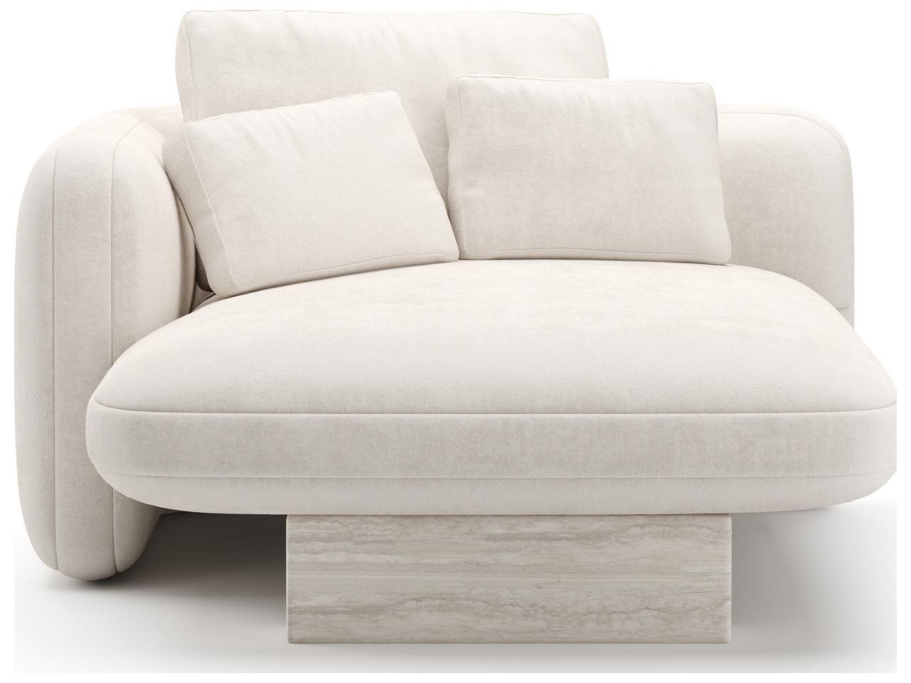 Caracole Overlap White Upholstered Chaise