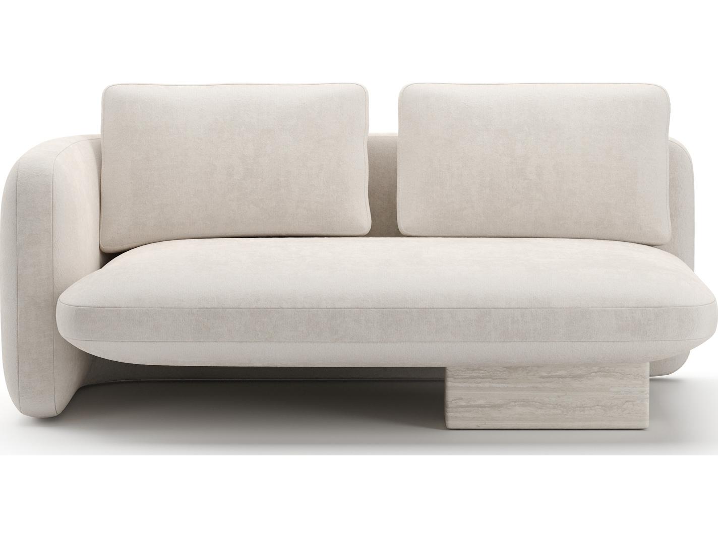 Caracole Overlap White Upholstered Loveseat